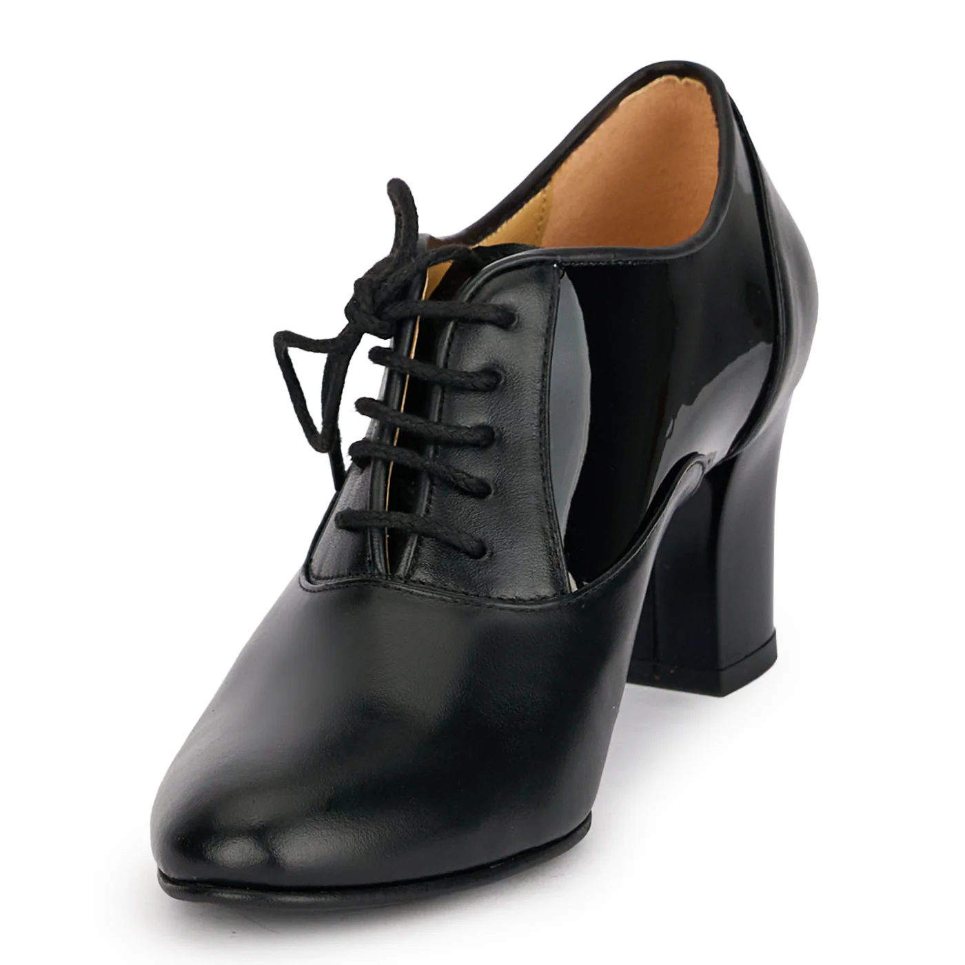Botine dama din piele naturala neagra cu toc gros 6.5 cm 18903 - Image 3