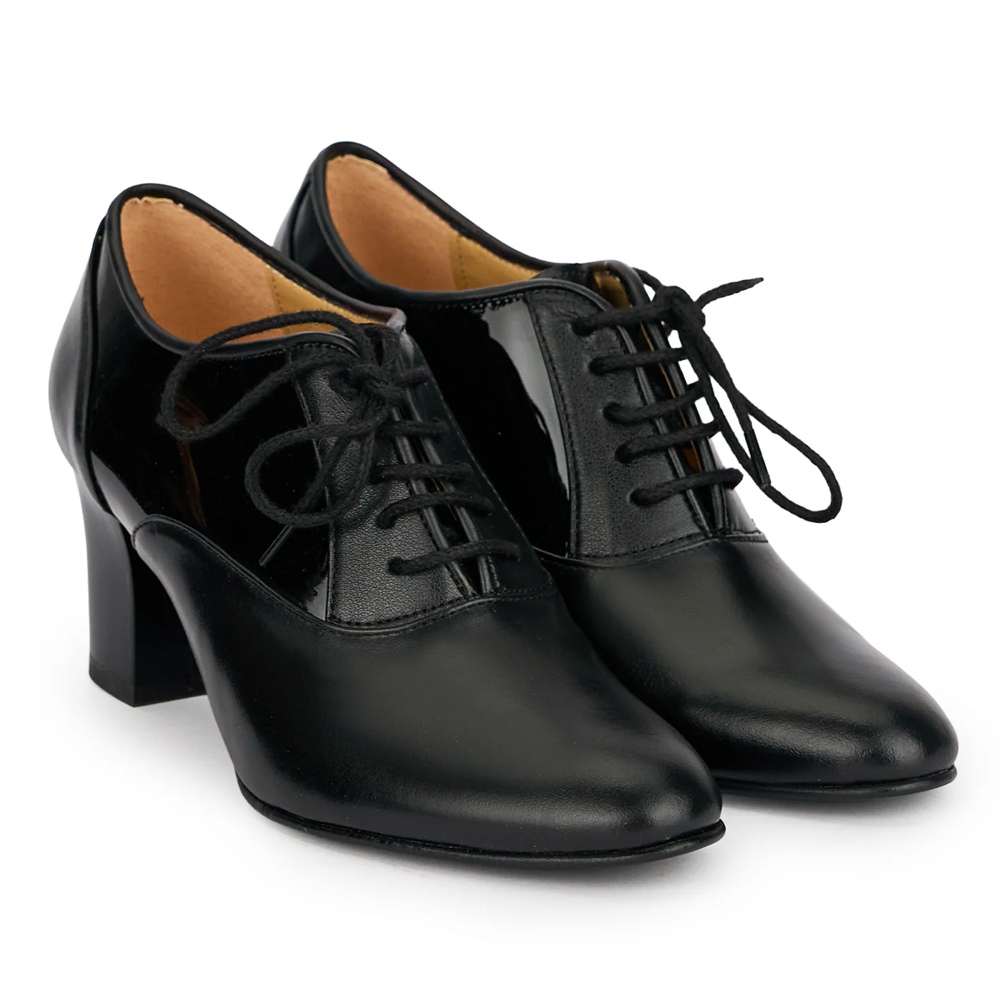 Botine dama din piele naturala neagra cu toc gros 6.5 cm 18903 - Image 4