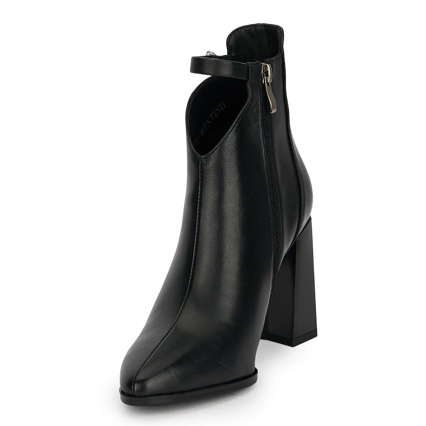 Botine dama din piele naturala neagra cu toc gros 8.5 cm 18999 - Image 3