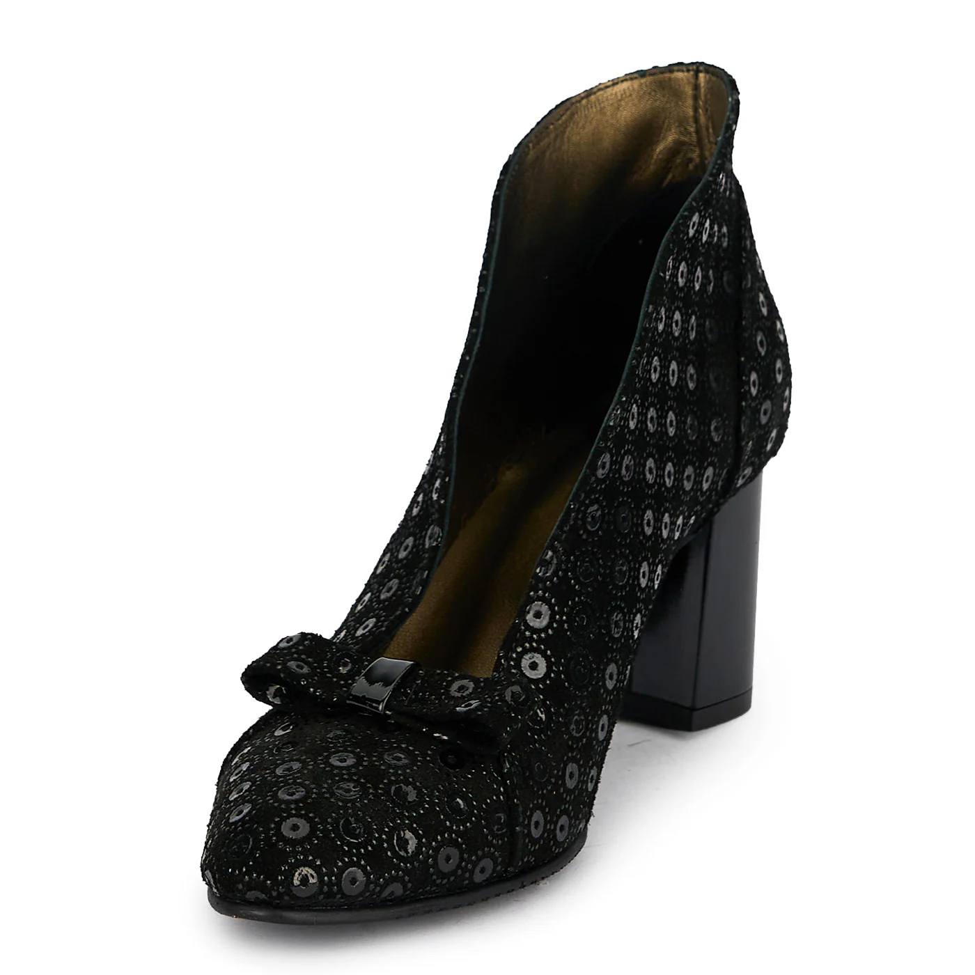 Botine dama din piele naturala neagra cu toc gros 7 cm 19690 - Image 3
