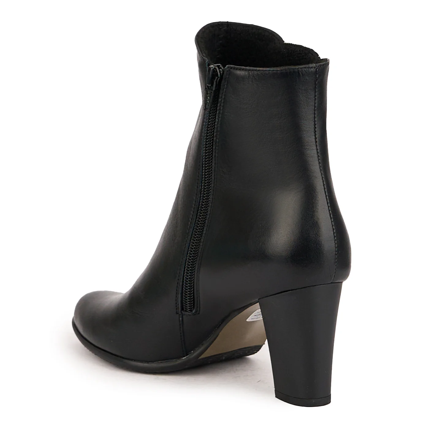 Botine dama din piele naturala neagra cu toc gros 8 cm 16800 - Image 2