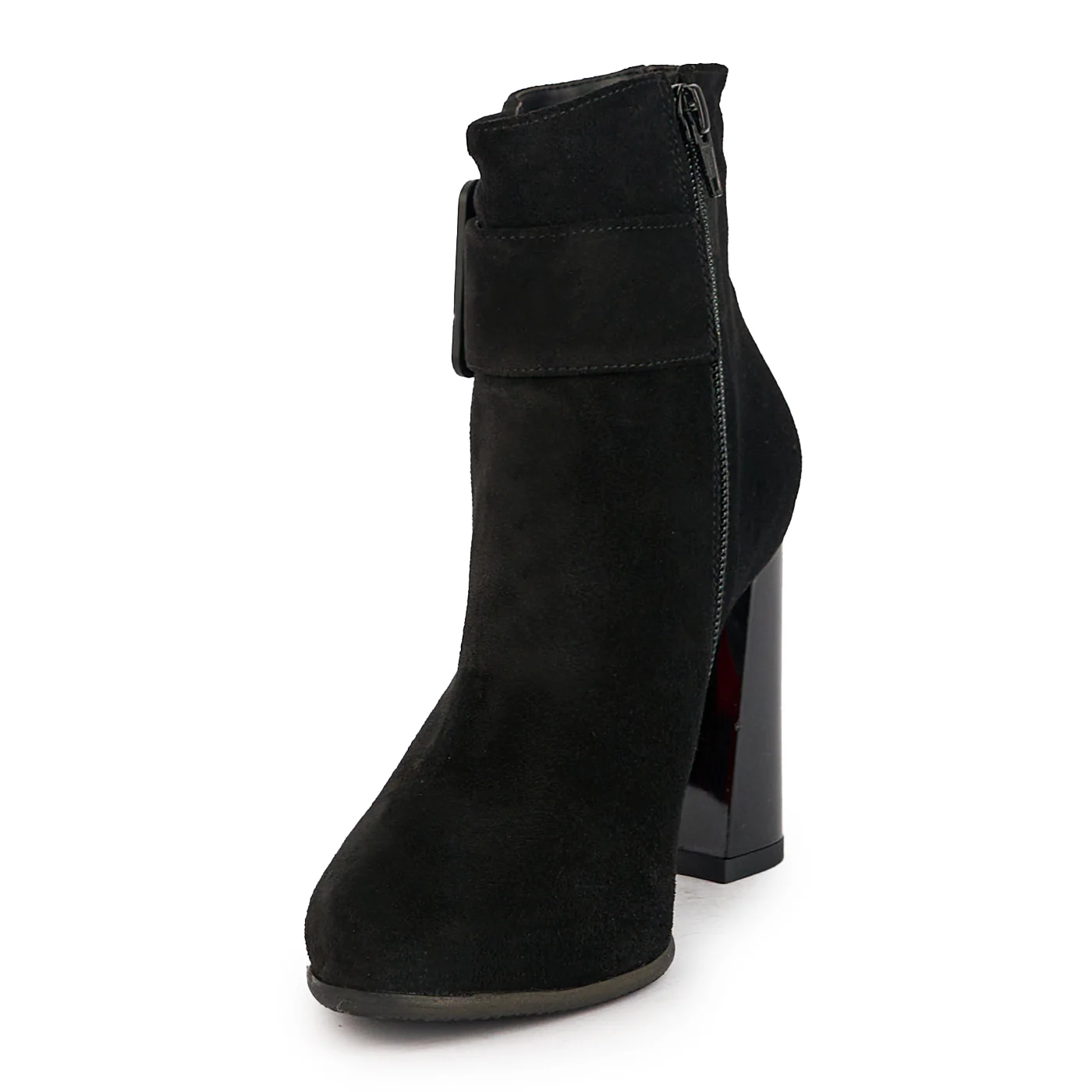 Botine dama din piele naturala neagra cu toc gros 9 cm 17301 - Image 3