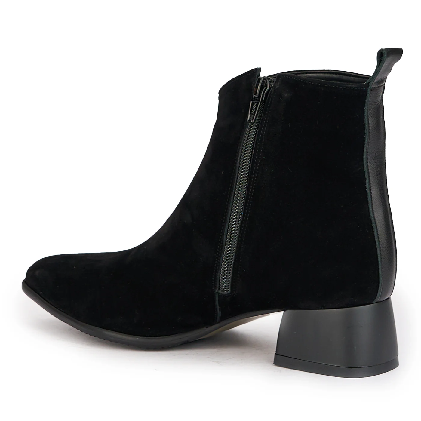 Botine dama din piele naturala neagra cu toc mic 4 cm 17168 - Image 2