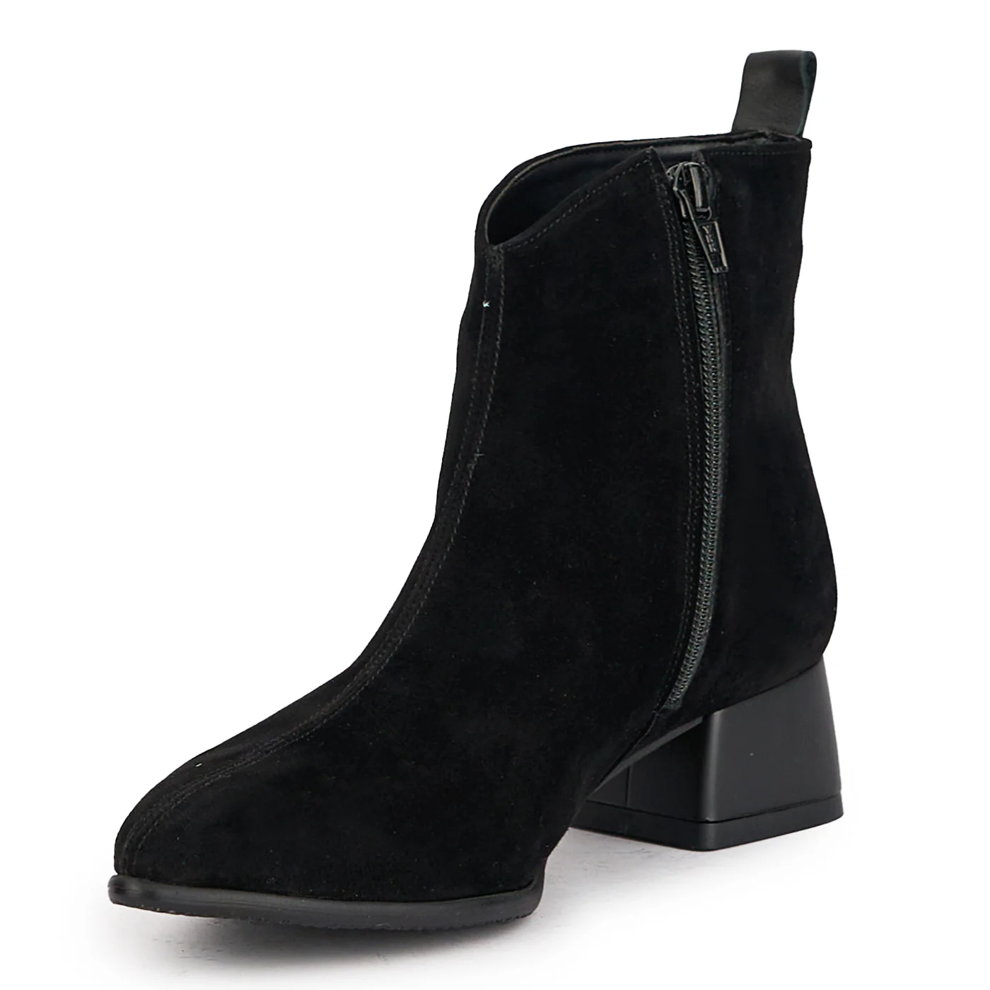 Botine dama din piele naturala neagra cu toc mic 4 cm 17168 - Image 3