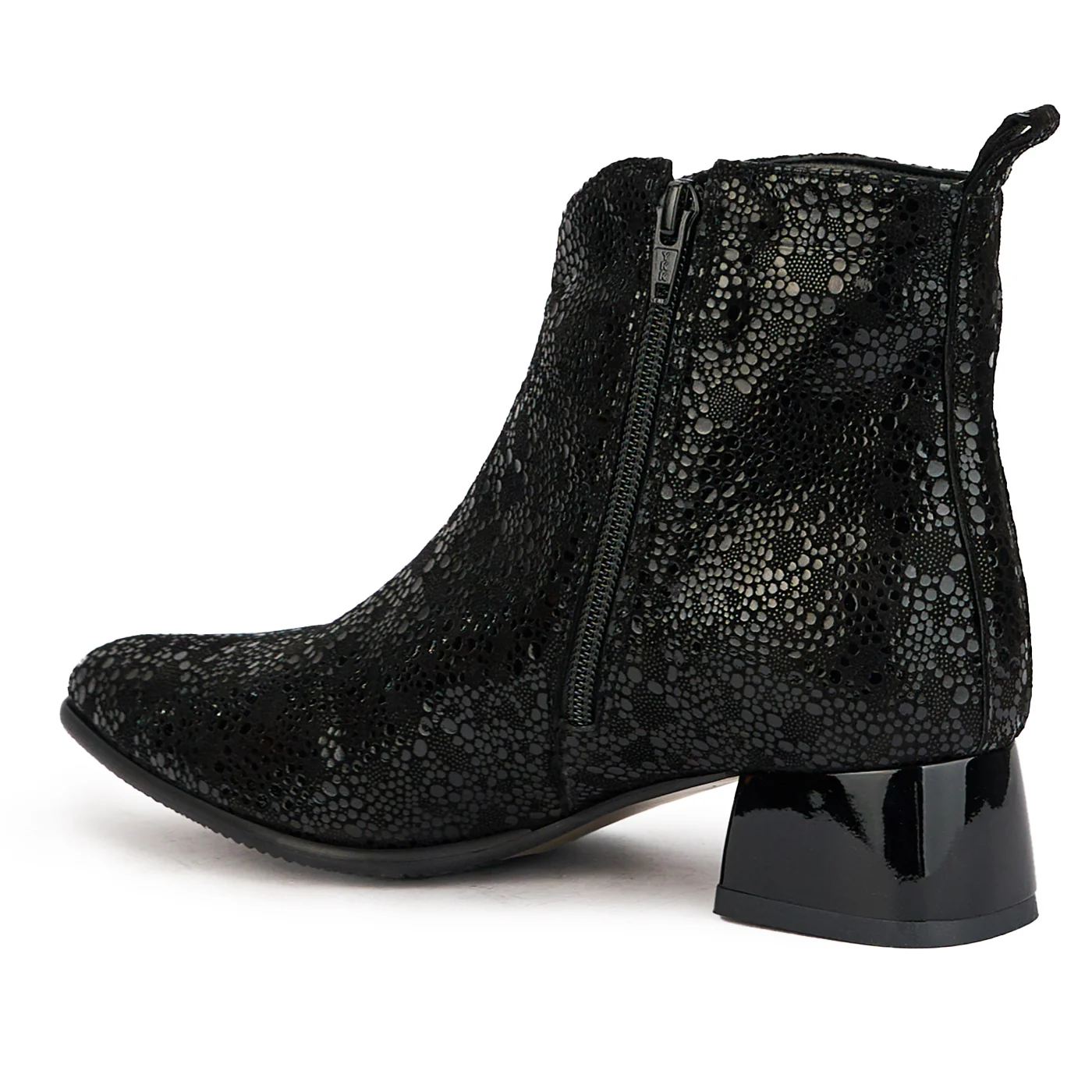 Botine dama din piele naturala neagra cu toc mic 4 cm 17245 - Image 2