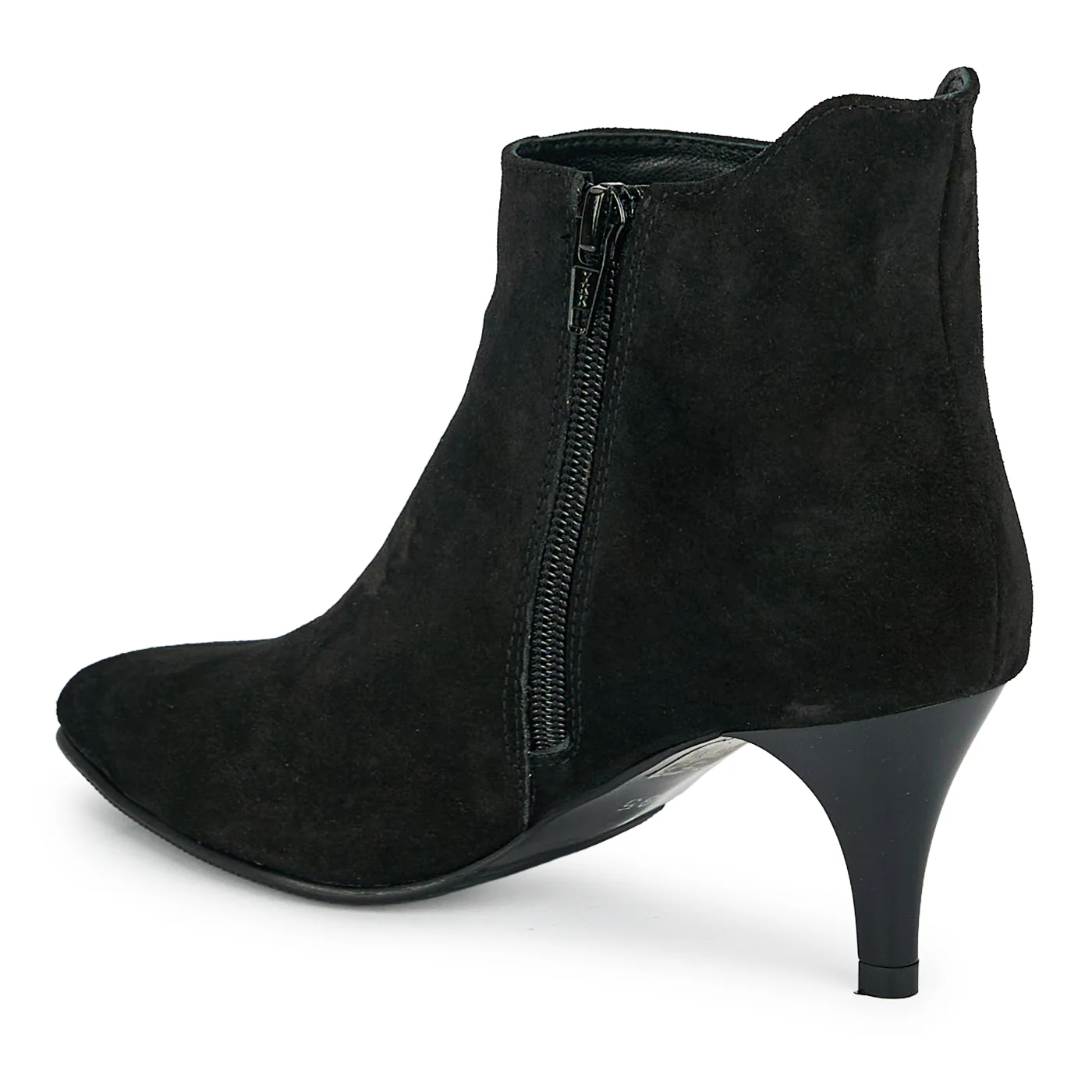 Botine dama din piele naturala neagra cu toc subtire 6.5 cm 19232 - Image 2