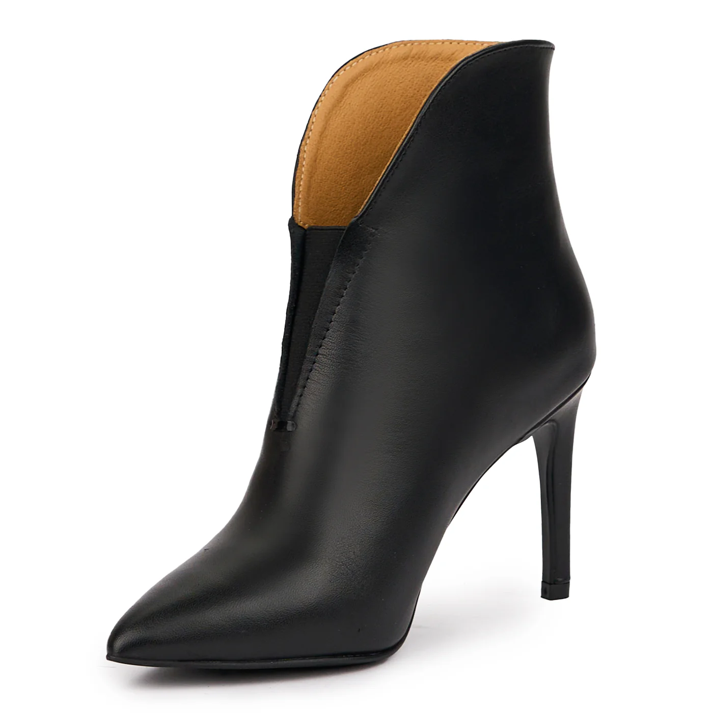 Botine dama din piele naturala neagra cu toc subtire 9 cm 14268 - Image 3