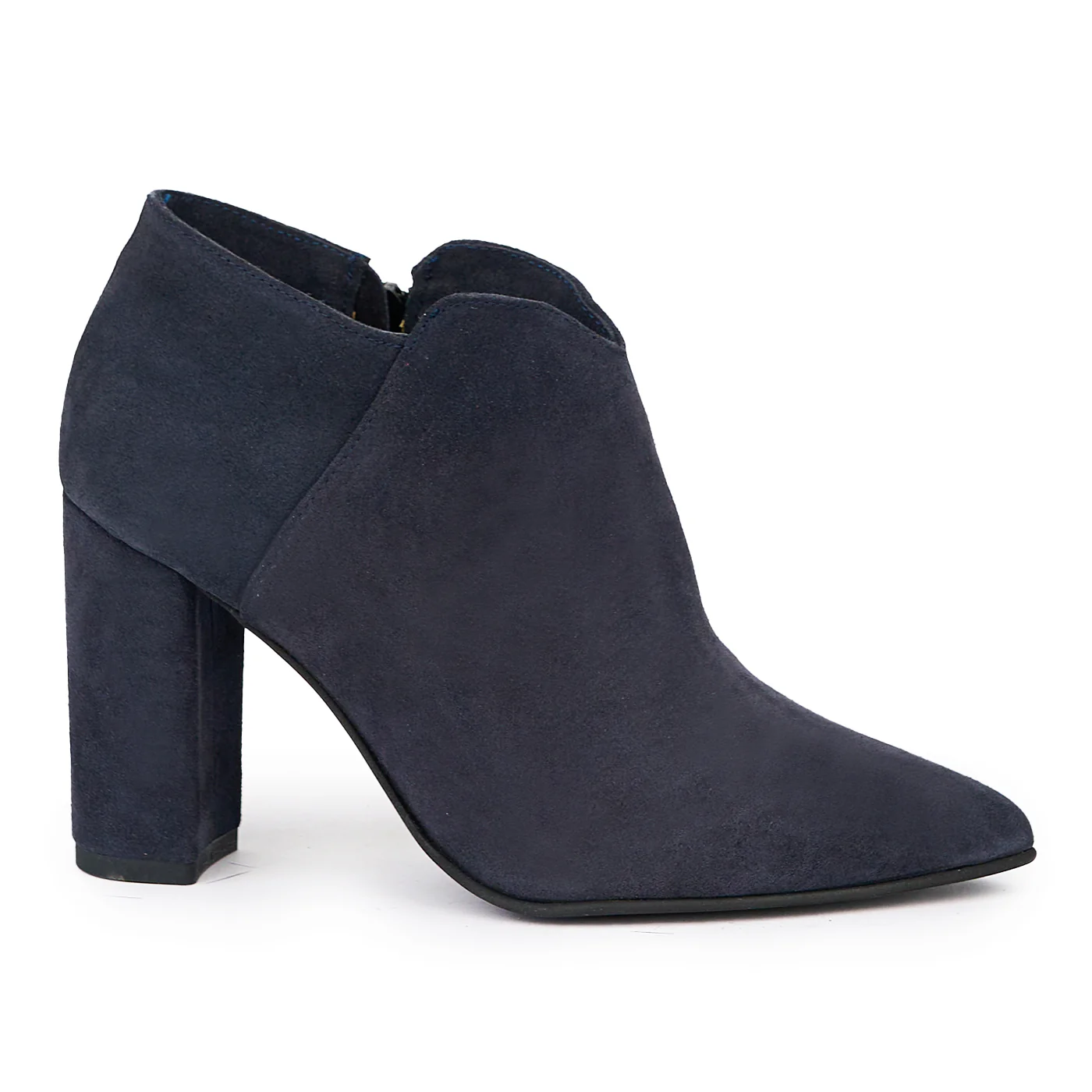 Botine dama din piele naturala neagra cu toc subtire 9 cm 14482