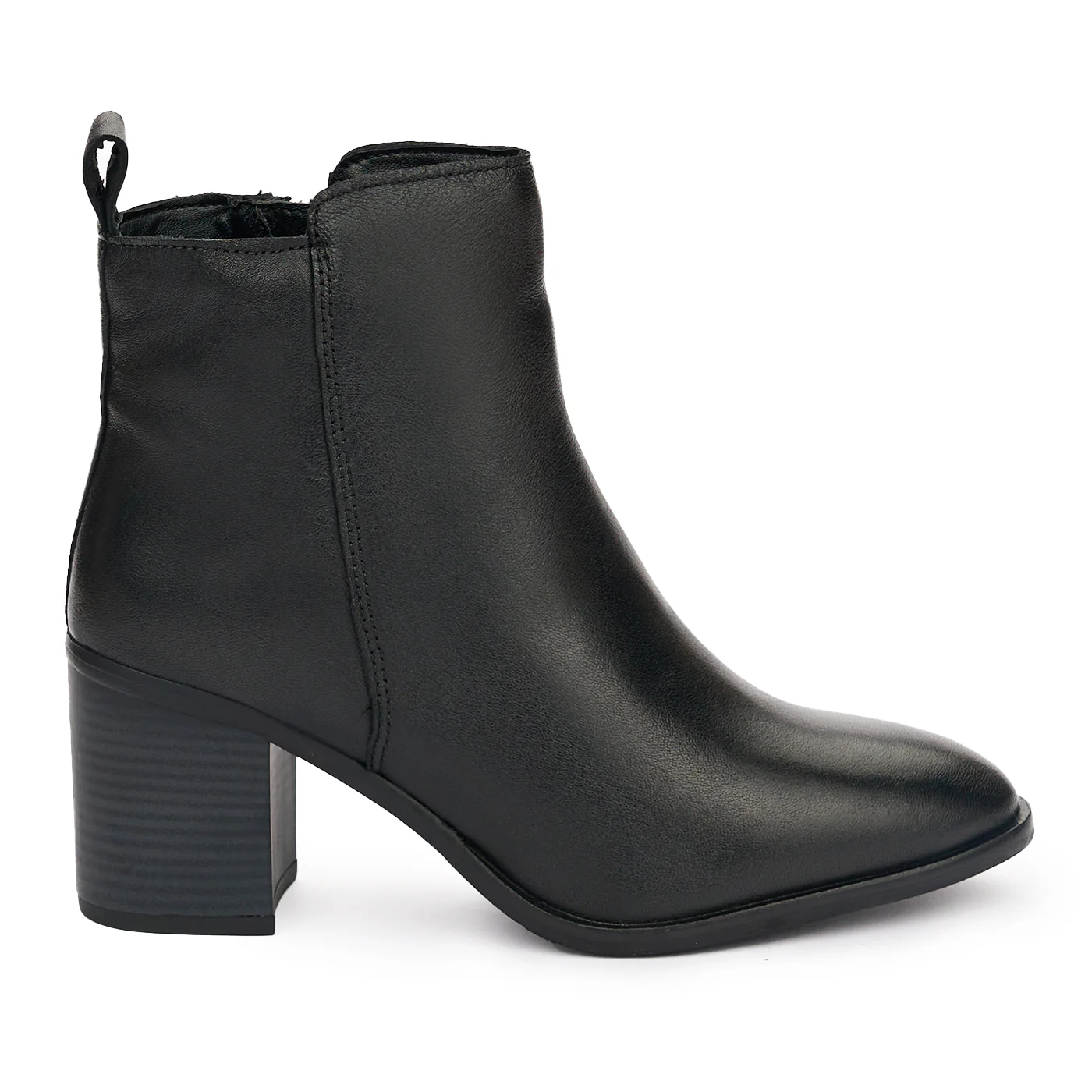 Botine dama din piele naturala neagra toc 7 cm 12963