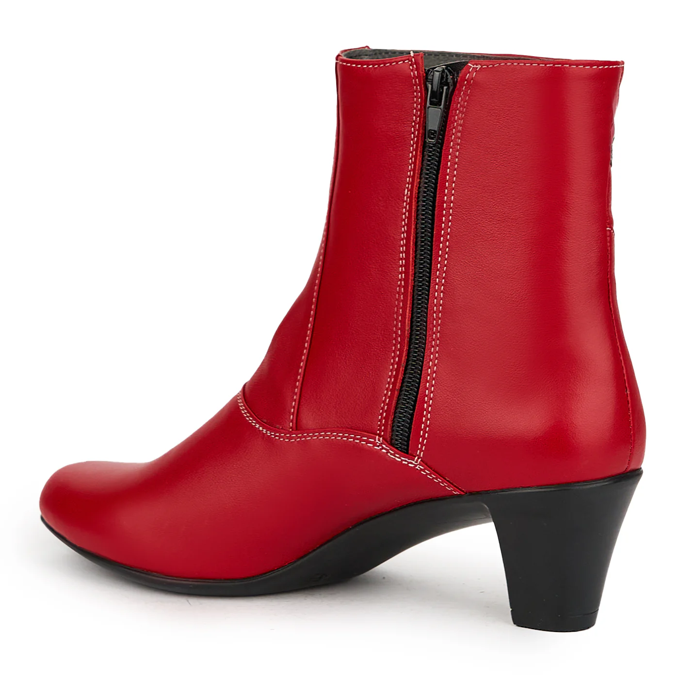Botine dama din piele naturala rosie 14968 - Image 2