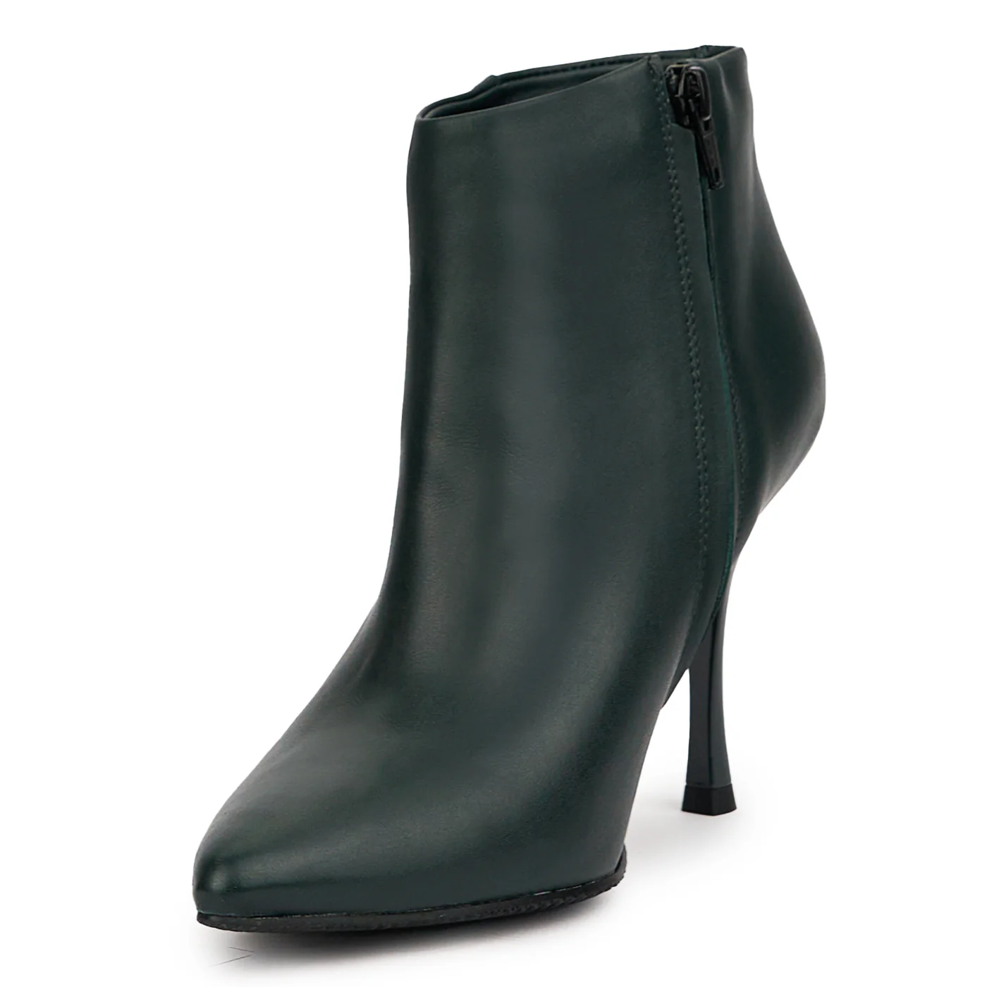 Botine dama din piele naturala verde cu toc subtire 9.5 cm 14616 - Image 3