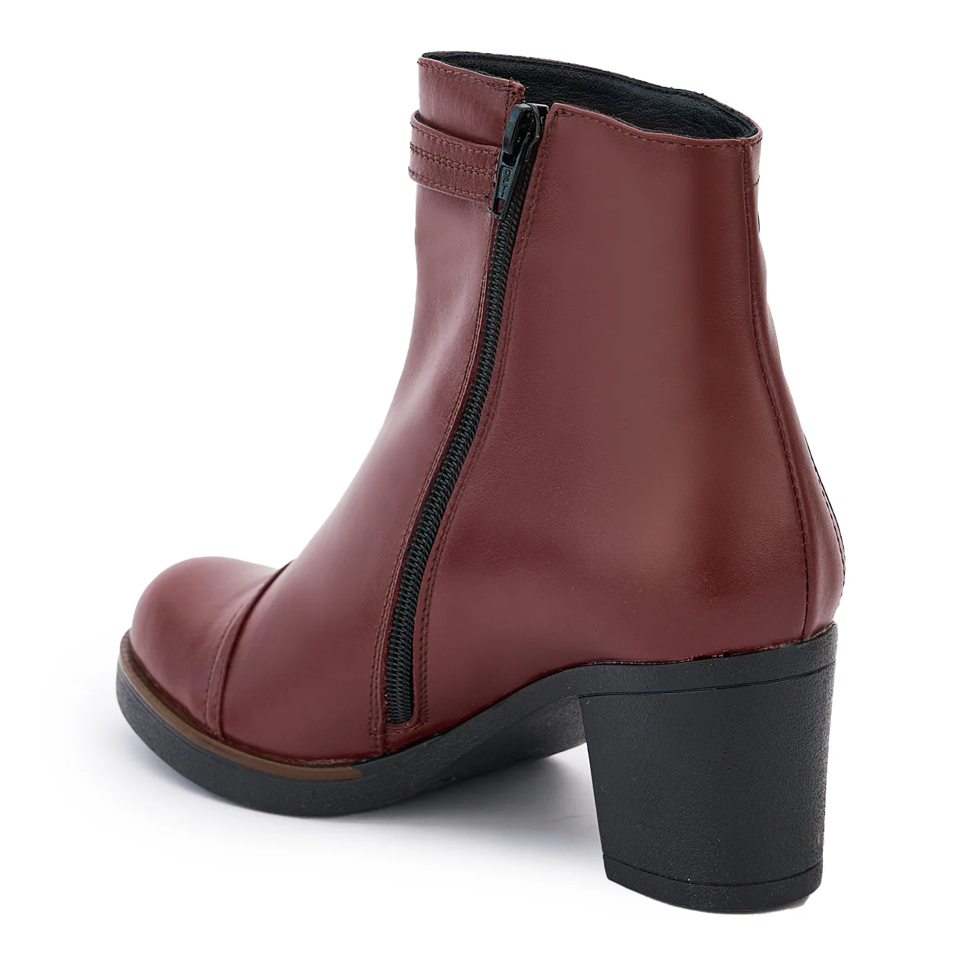 Botine dama din piele naturala visinie 14228 - Image 2