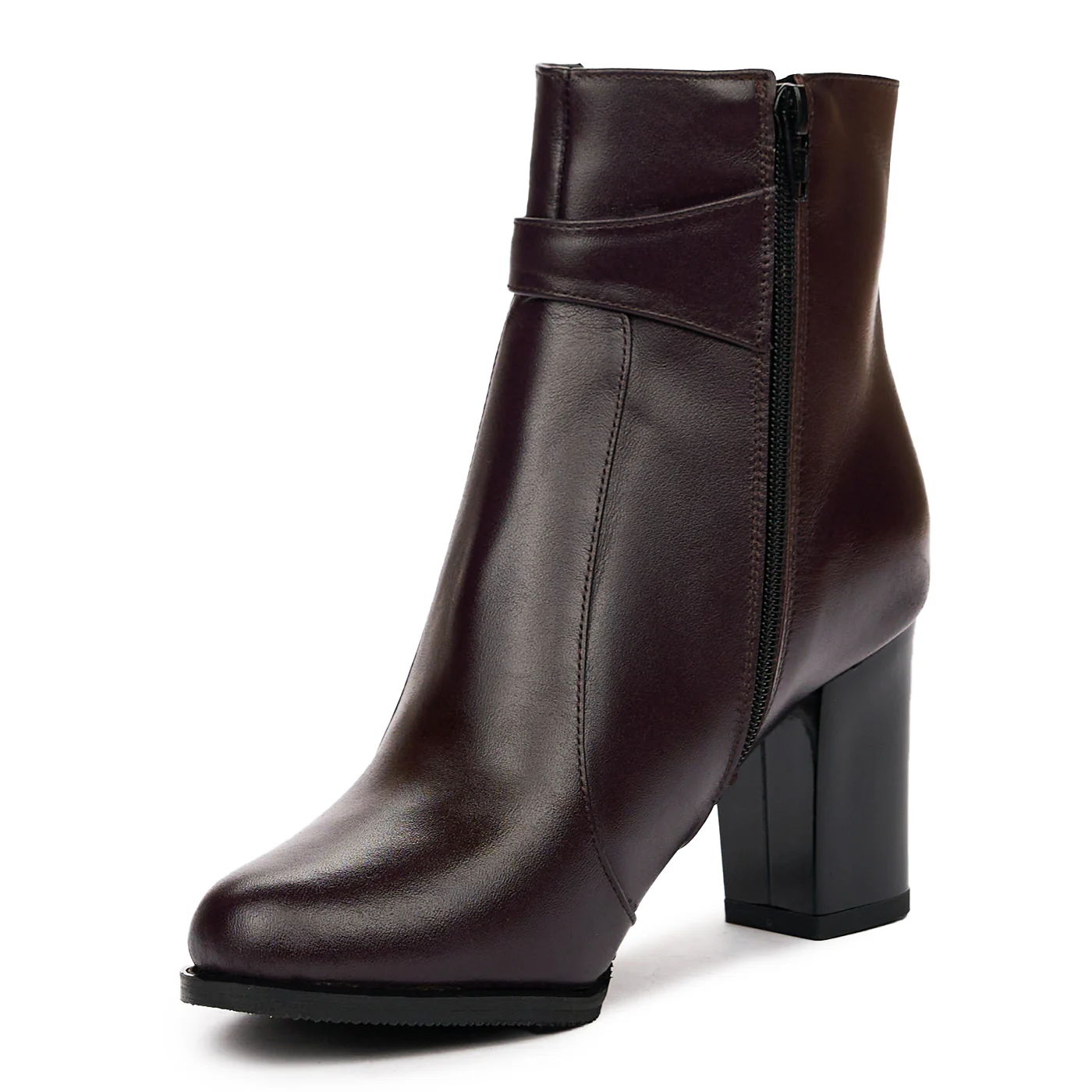 Botine dama din piele naturala visinie 6709 - Image 4