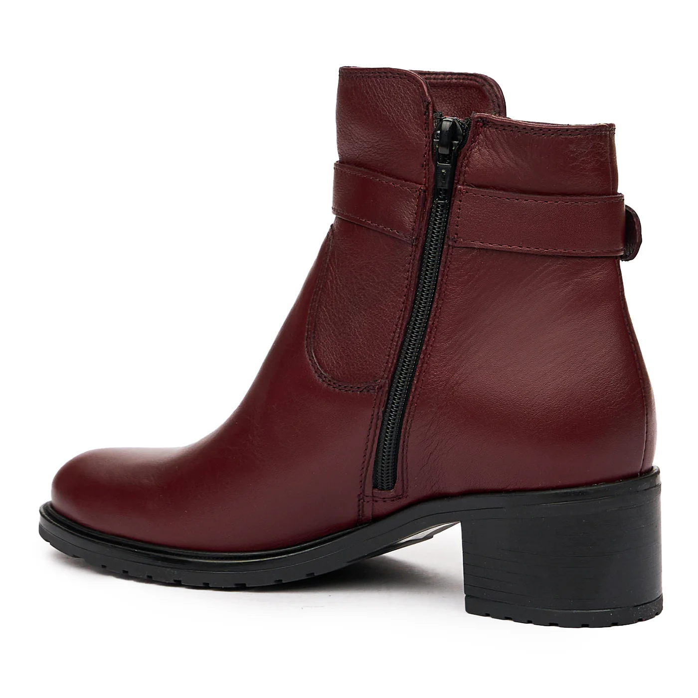 Botine Dama din Piele Naturala Visinie 8298 - Image 3