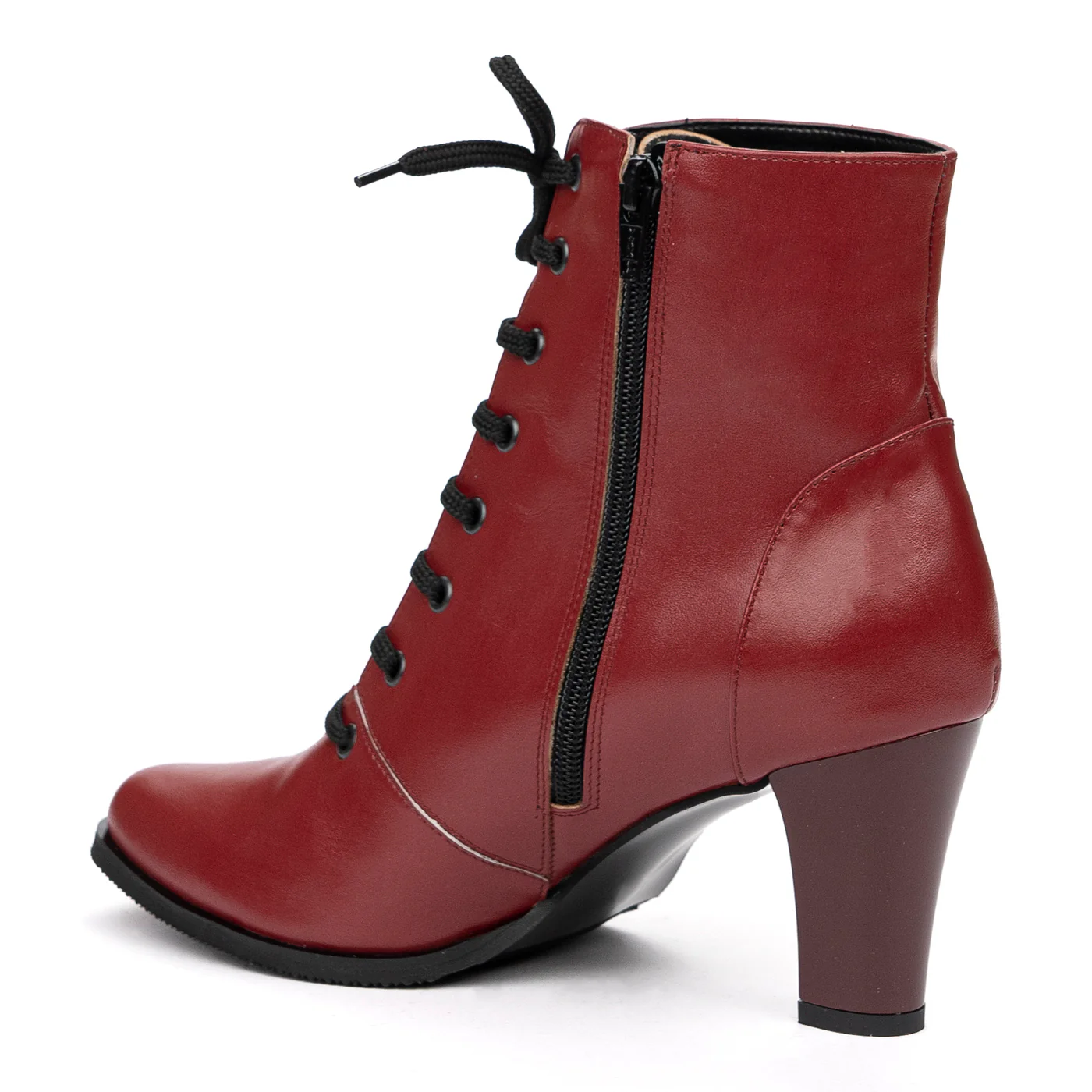 Botine dama din piele naturala visinie 8456 - Image 3
