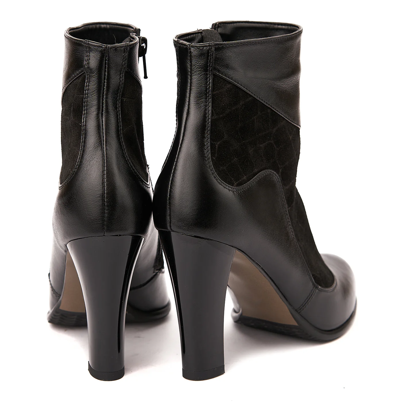 Botine dama elegante din piele naturala neagra 6198 - Image 2