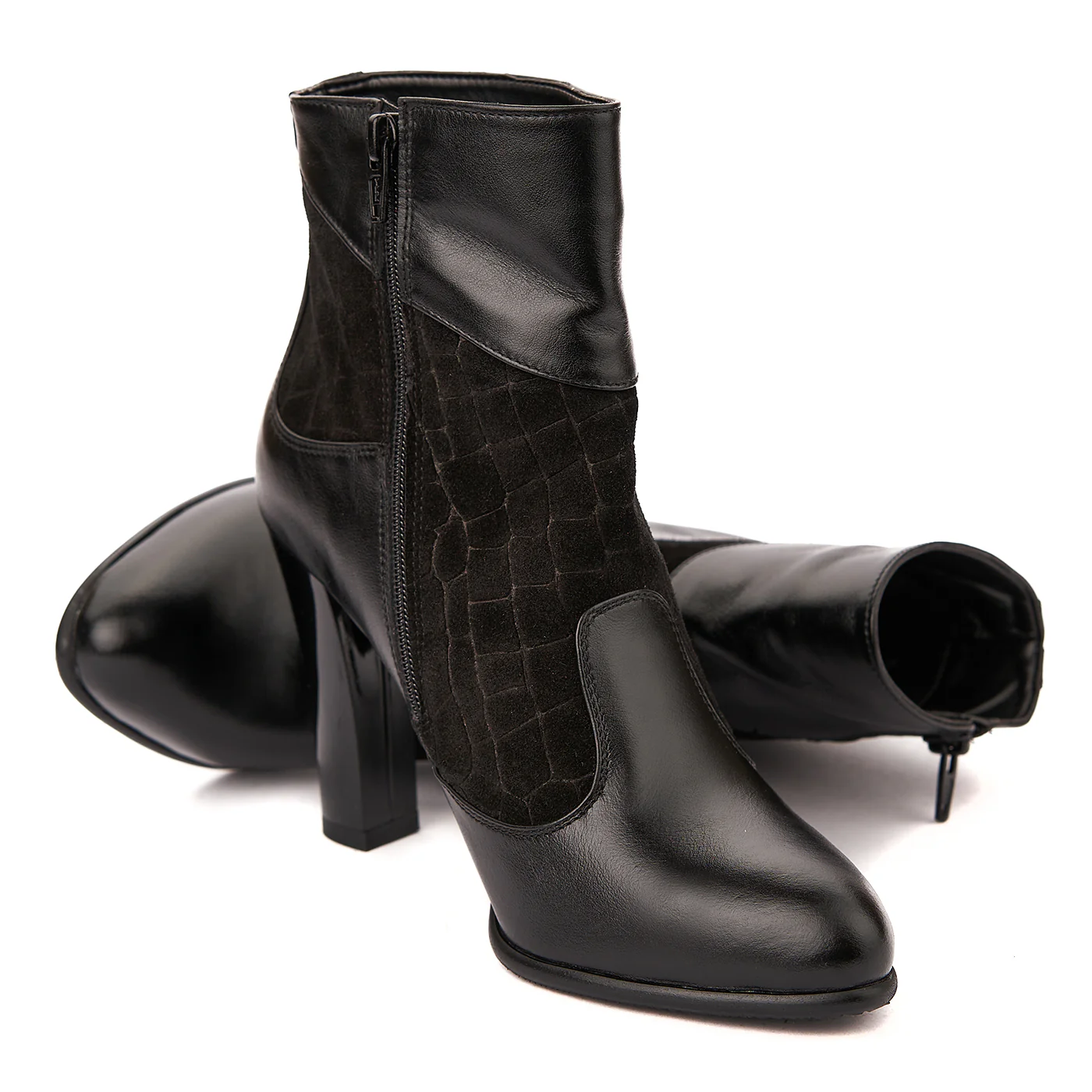 Botine dama elegante din piele naturala neagra 6198 - Image 4