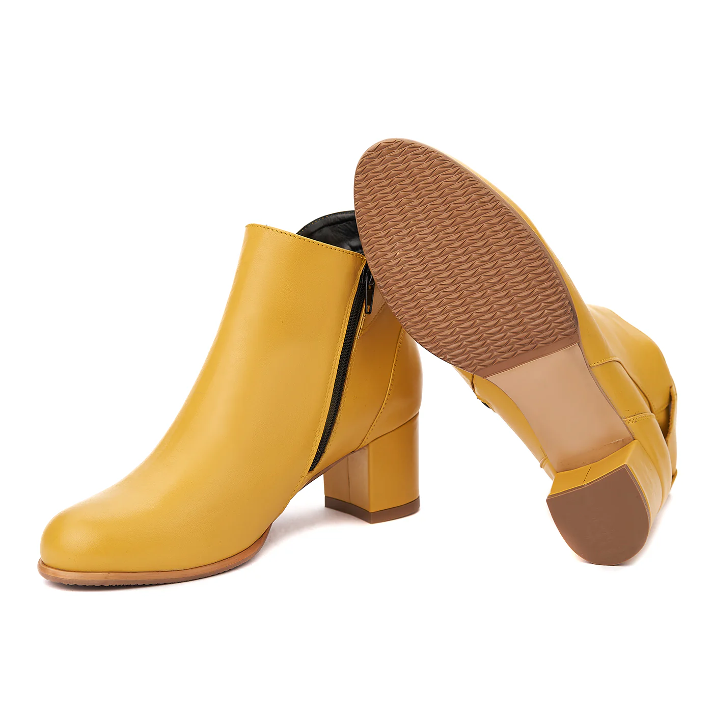 Botine dama galbene din piele naturala 6290 - Image 3