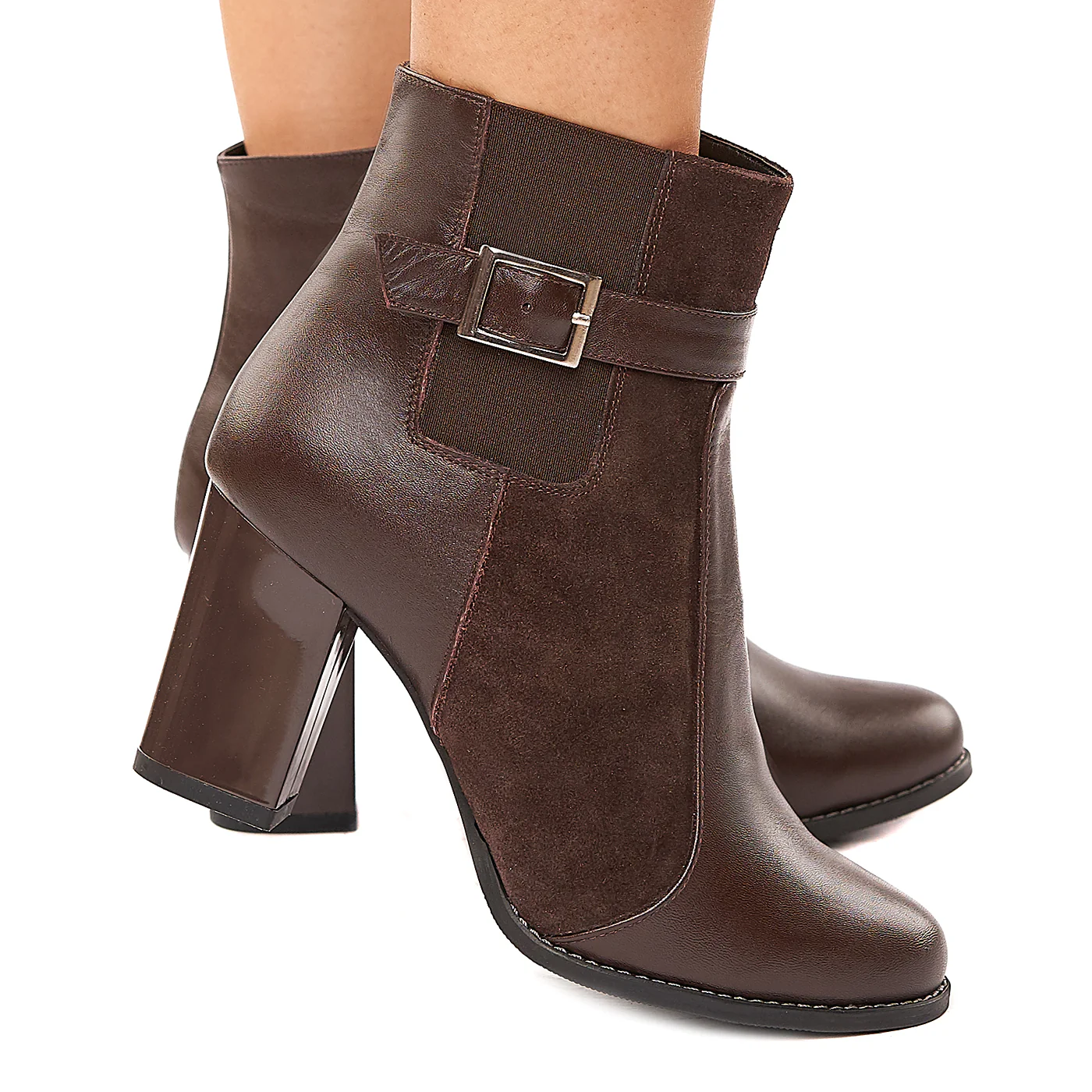 Botine dama maro din piele naturala 6138