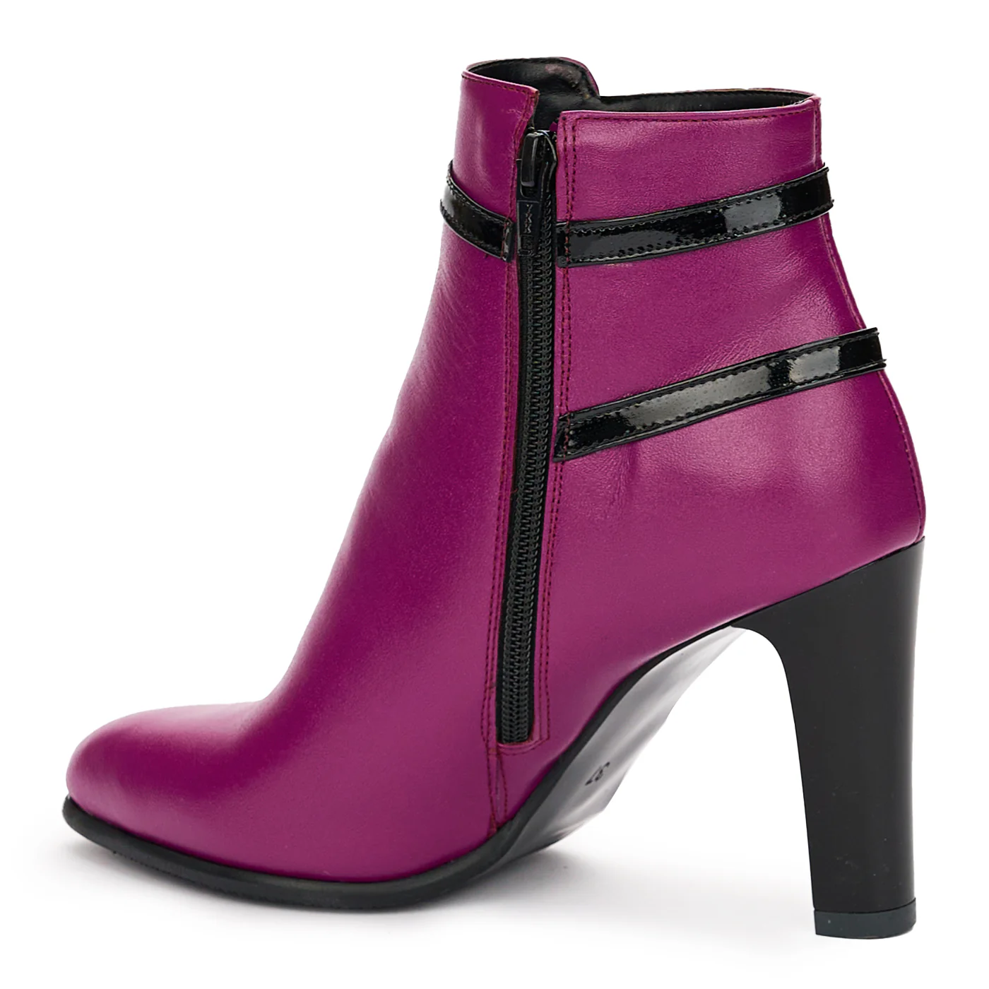 Botine Dama Mov Toc 9.5 Cm din Piele Naturala 12360 - Image 2