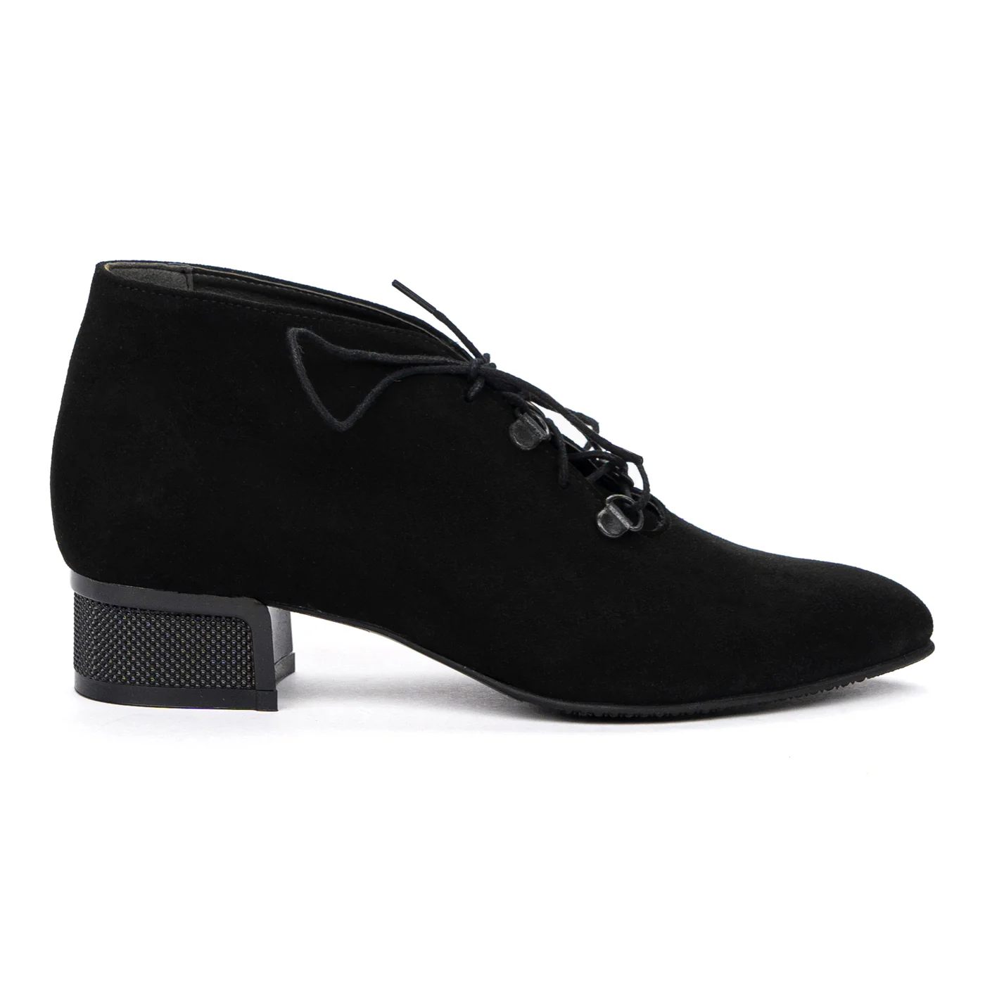 Botine Dama Negre Casual din Piele Naturala Toc 3.5 Cm 8533
