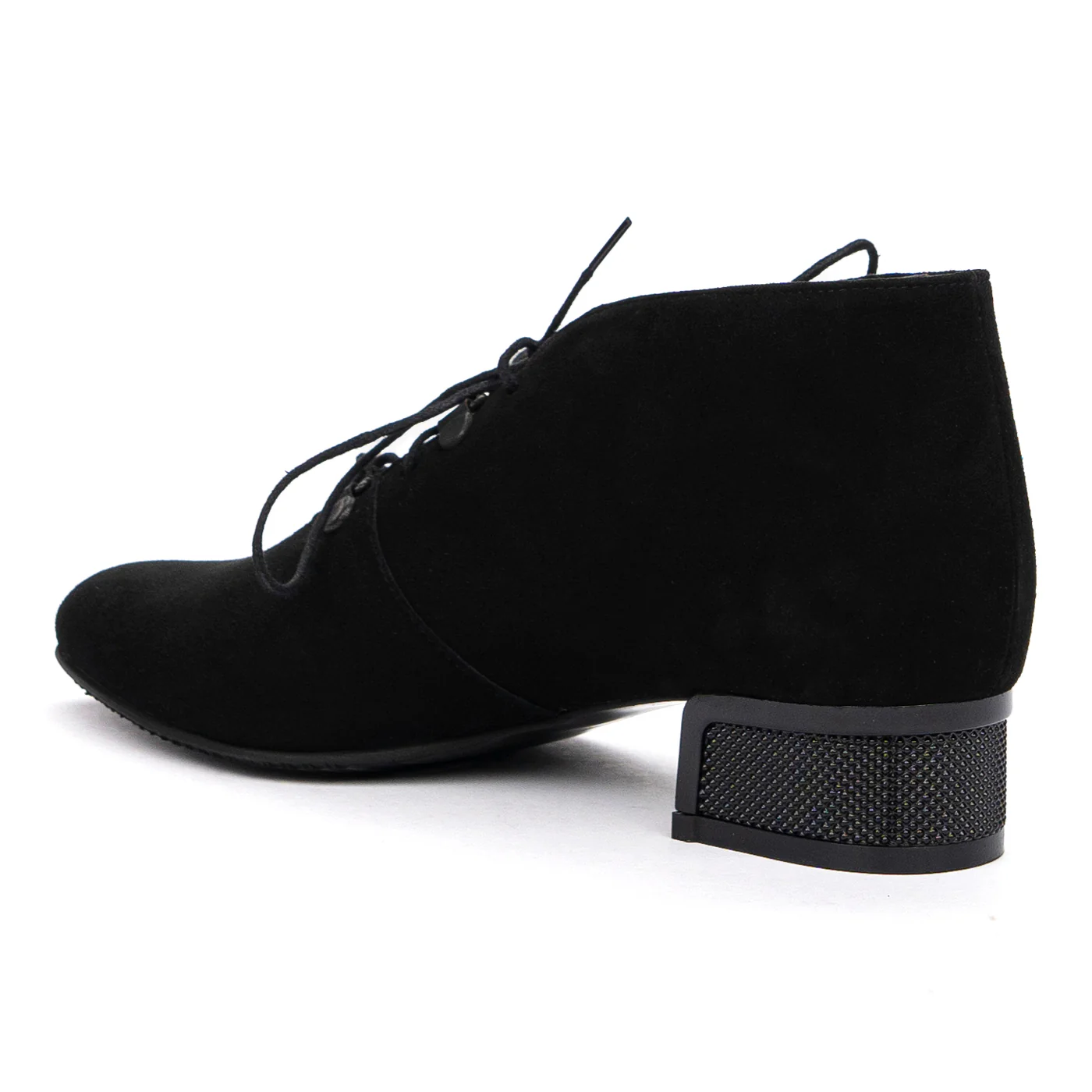 Botine Dama Negre Casual din Piele Naturala Toc 3.5 Cm 8533 - Image 3