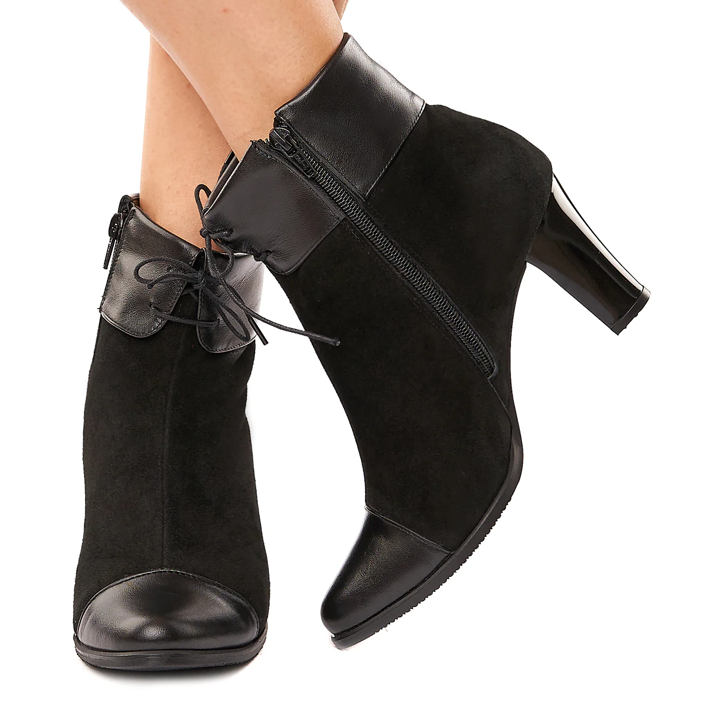Botine dama negre din piele naturala 6129 - Image 3