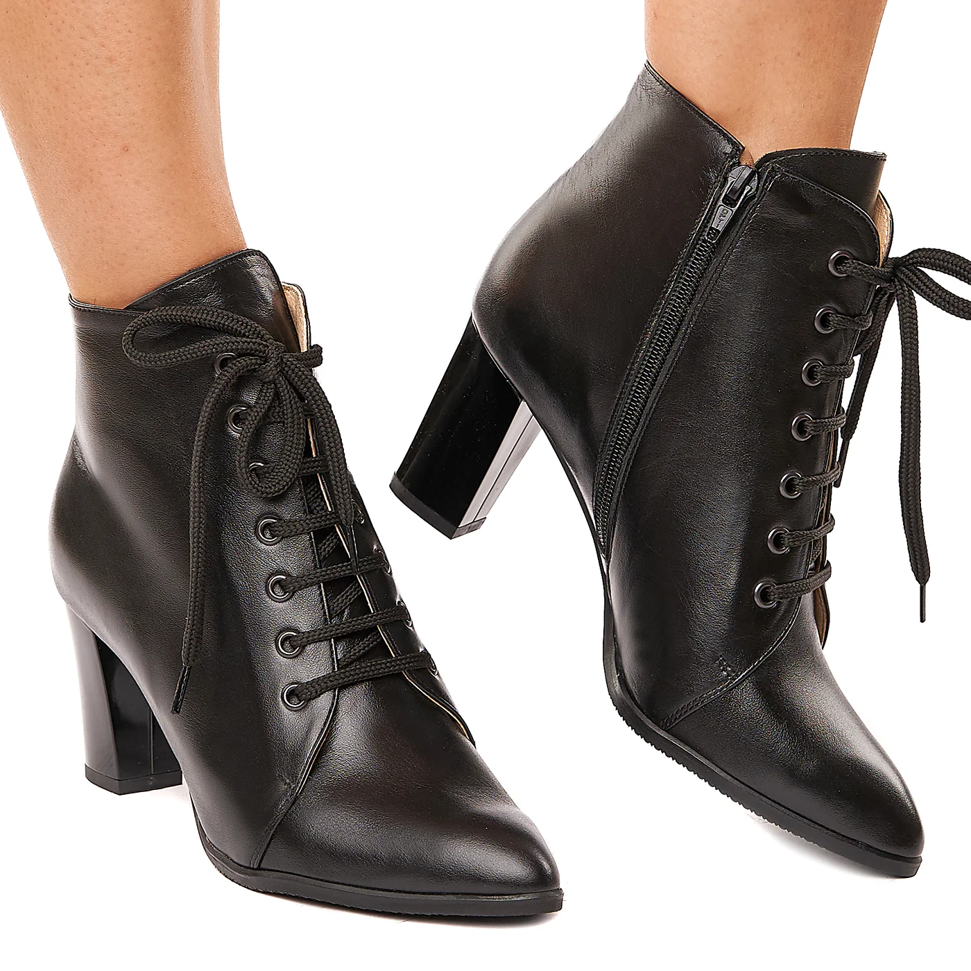 Botine dama negre din piele naturala 6133 - Image 2