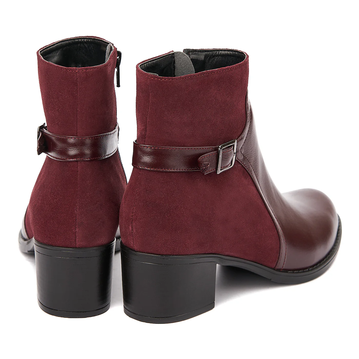 Botine dama visinii din piele naturala 6241 - Image 2