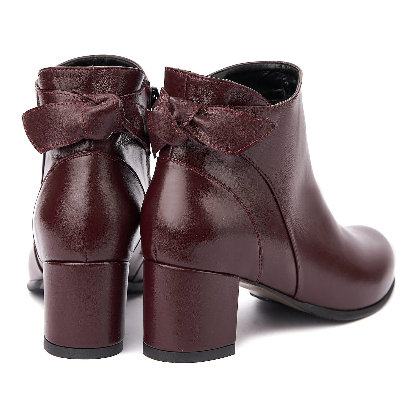 Botine dama visinii din piele naturala 6294 - Image 2