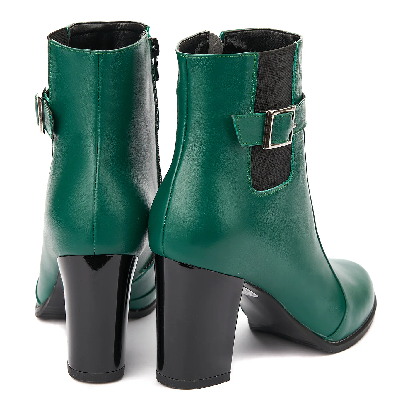 Botine din Piele cu Toc Gros 8.5 Cm Verzi 6271 - Image 2