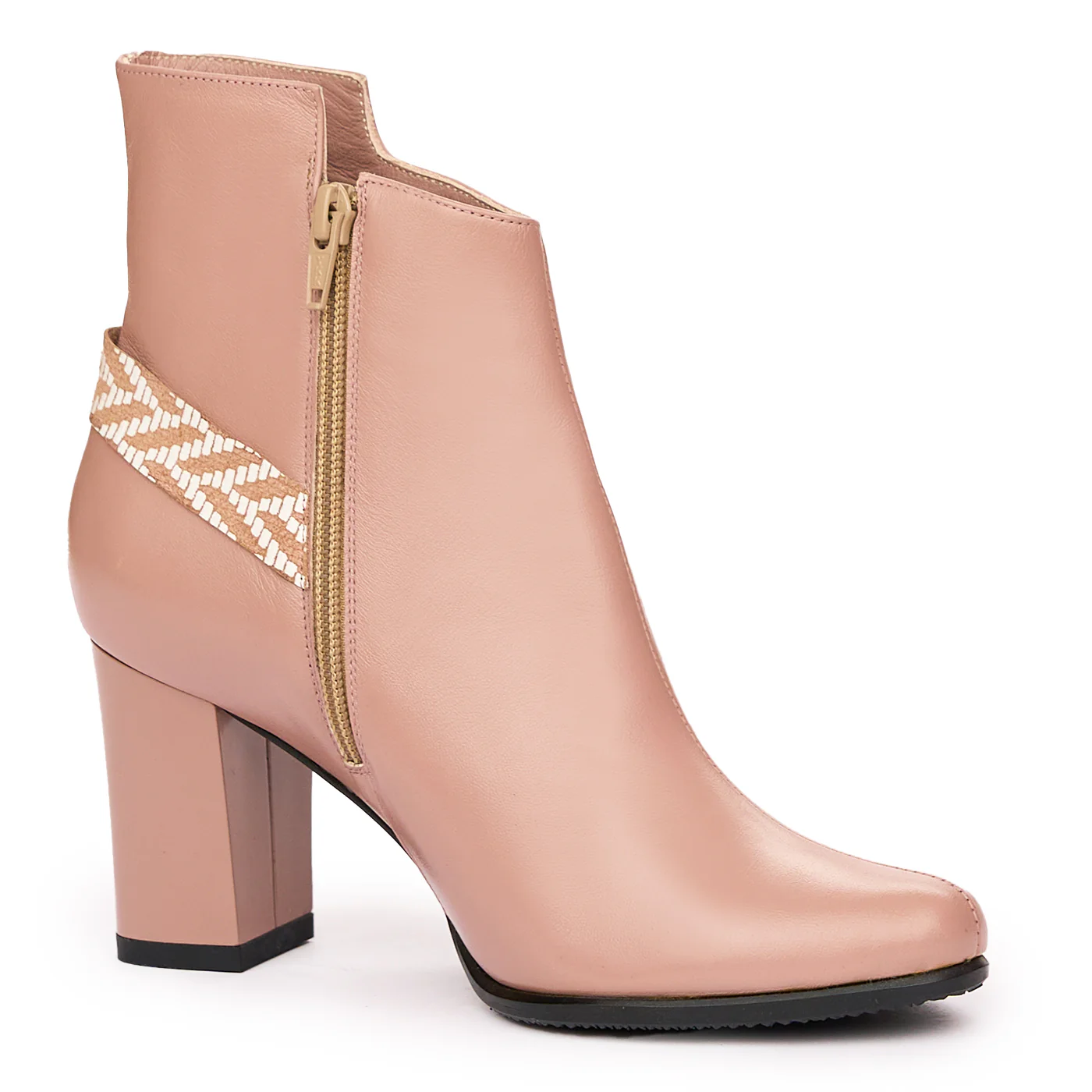 Botine din piele naturala roz 8135 - Image 4