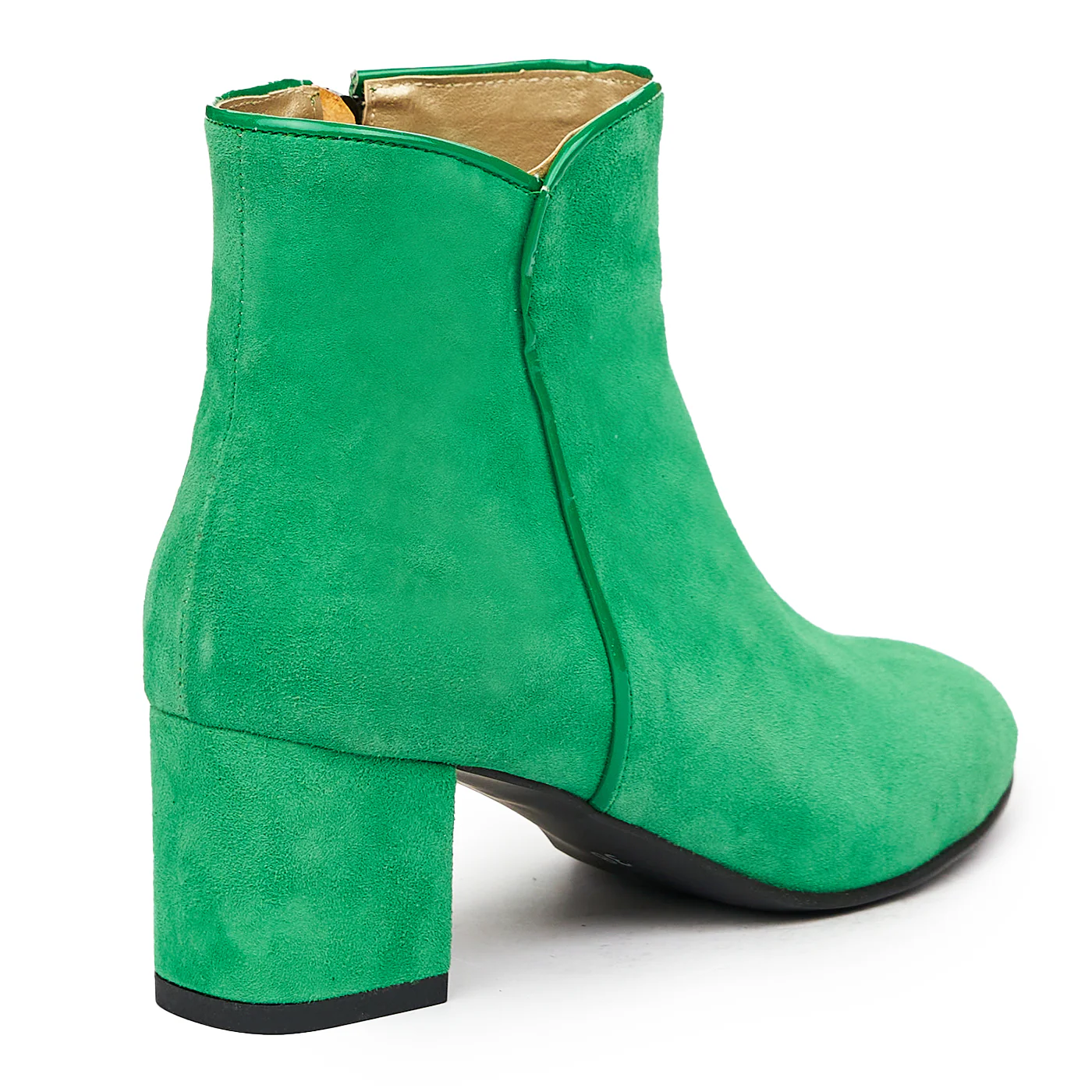 Botine Elegante cu Toc 5 Cm din Piele Naturala Verde 6838 - Image 2