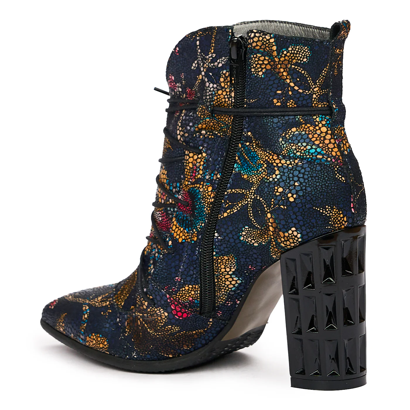 Botine elegante  din piele naturala multicolora 6589 - Image 3