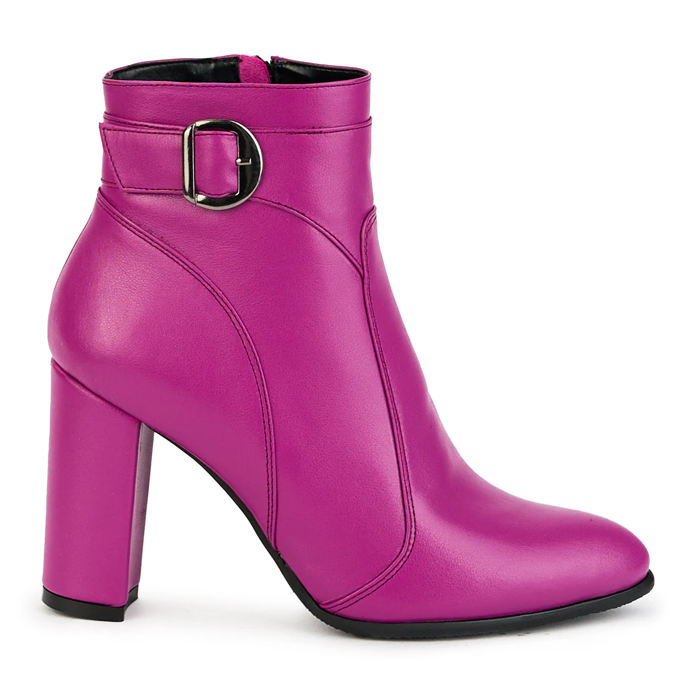 Botine Mov cu Toc 9.5 Cm Dama din Piele Naturala 17416