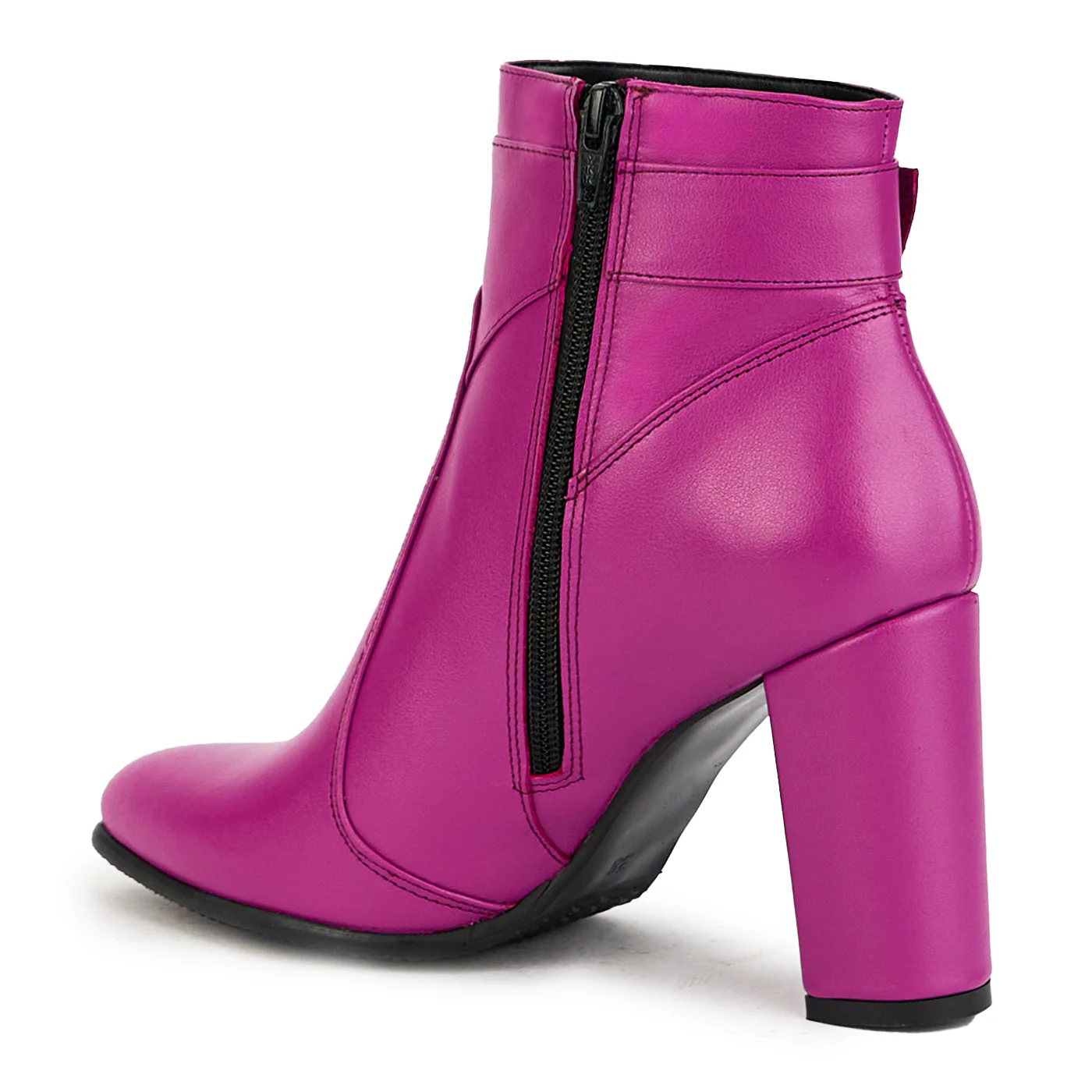 Botine Mov cu Toc 9.5 Cm Dama din Piele Naturala 17416 - Image 2
