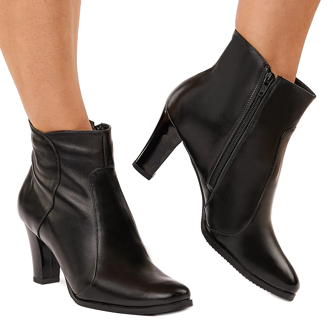 Botine negre din piele naturala 6026 - Image 2