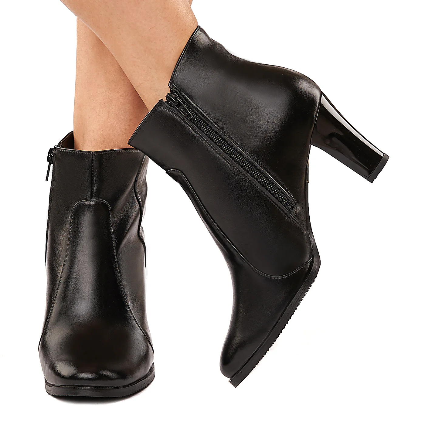 Botine negre din piele naturala 6026 - Image 3