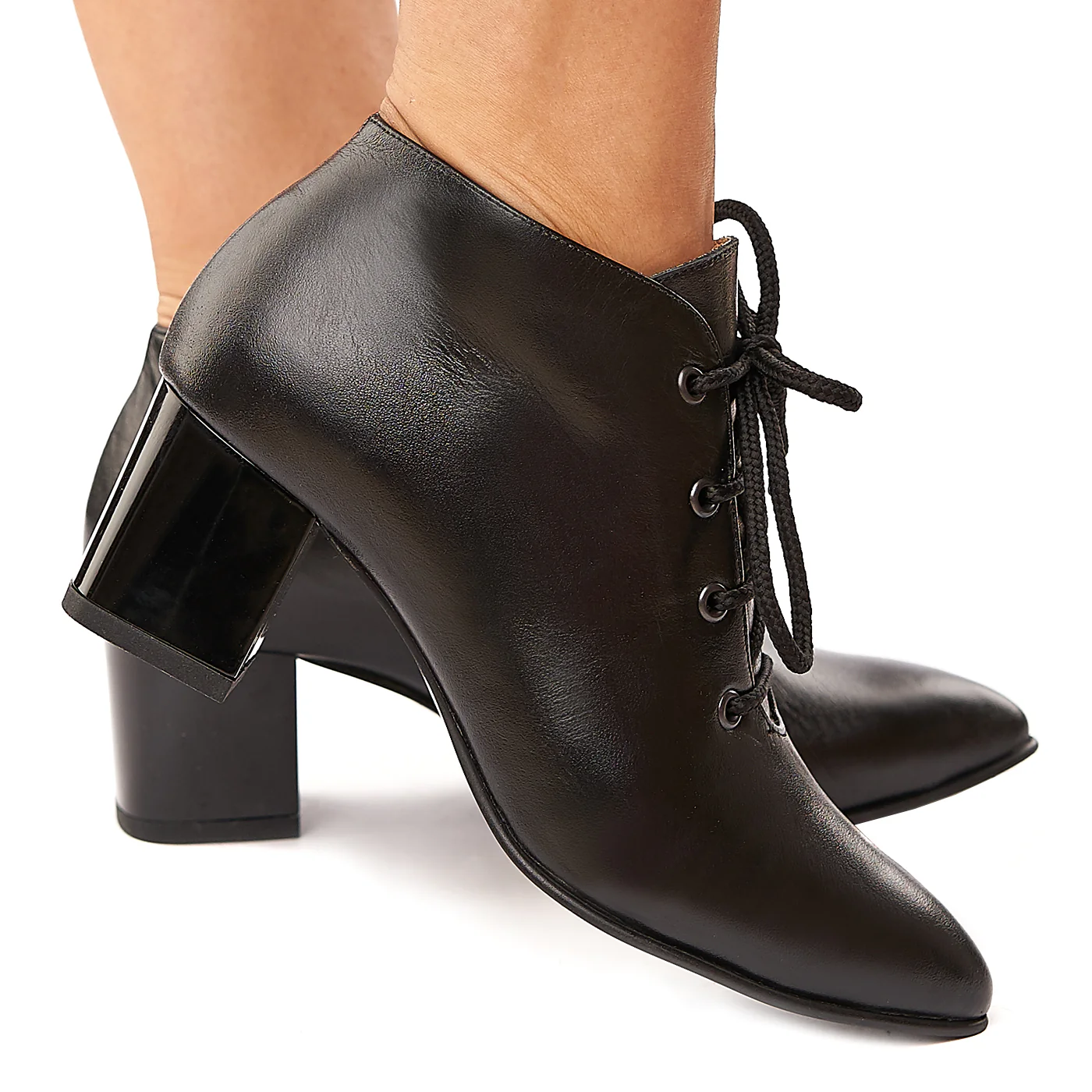 Botine negre din piele naturala 6103
