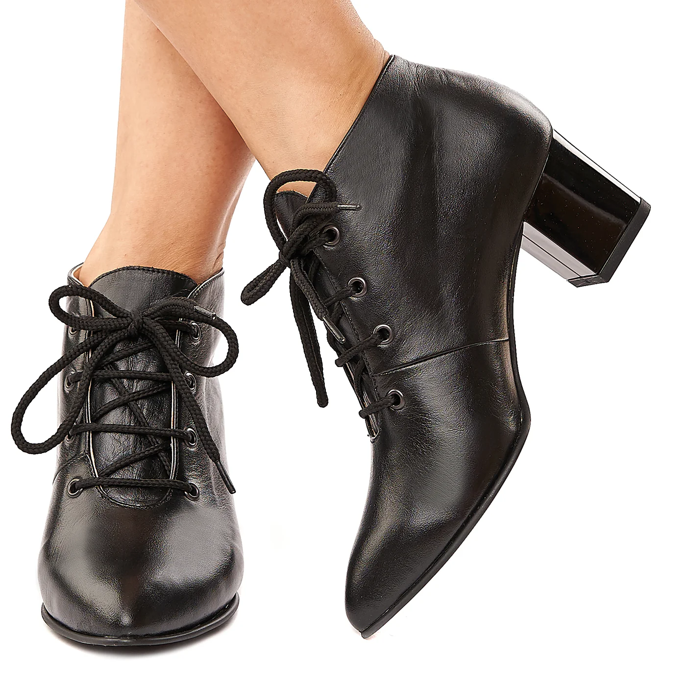Botine negre din piele naturala 6103 - Image 3