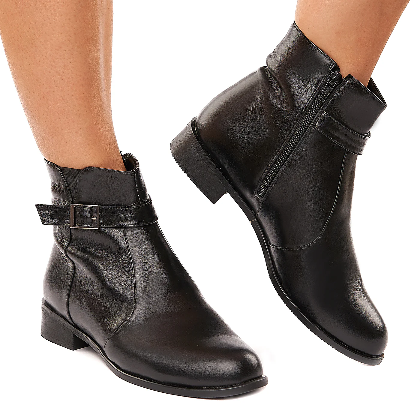 Botine negre din piele naturala 6113 - Image 2