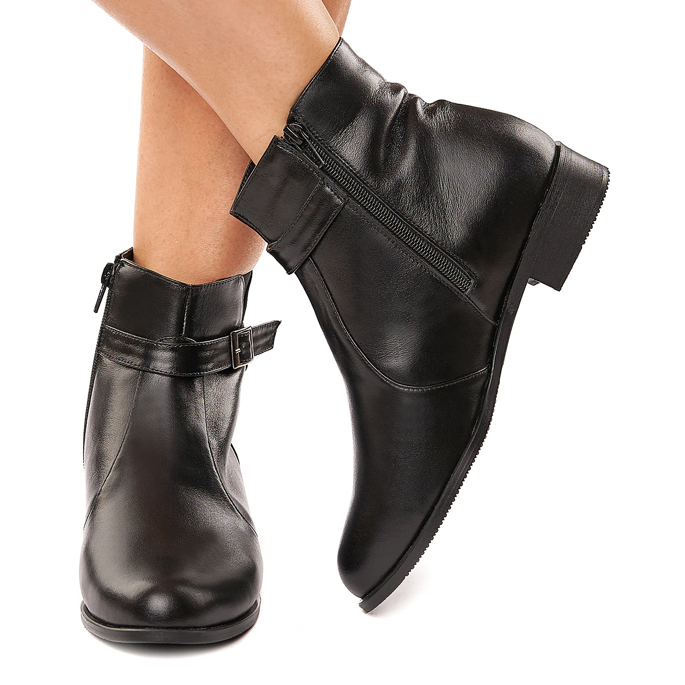 Botine negre din piele naturala 6113 - Image 3