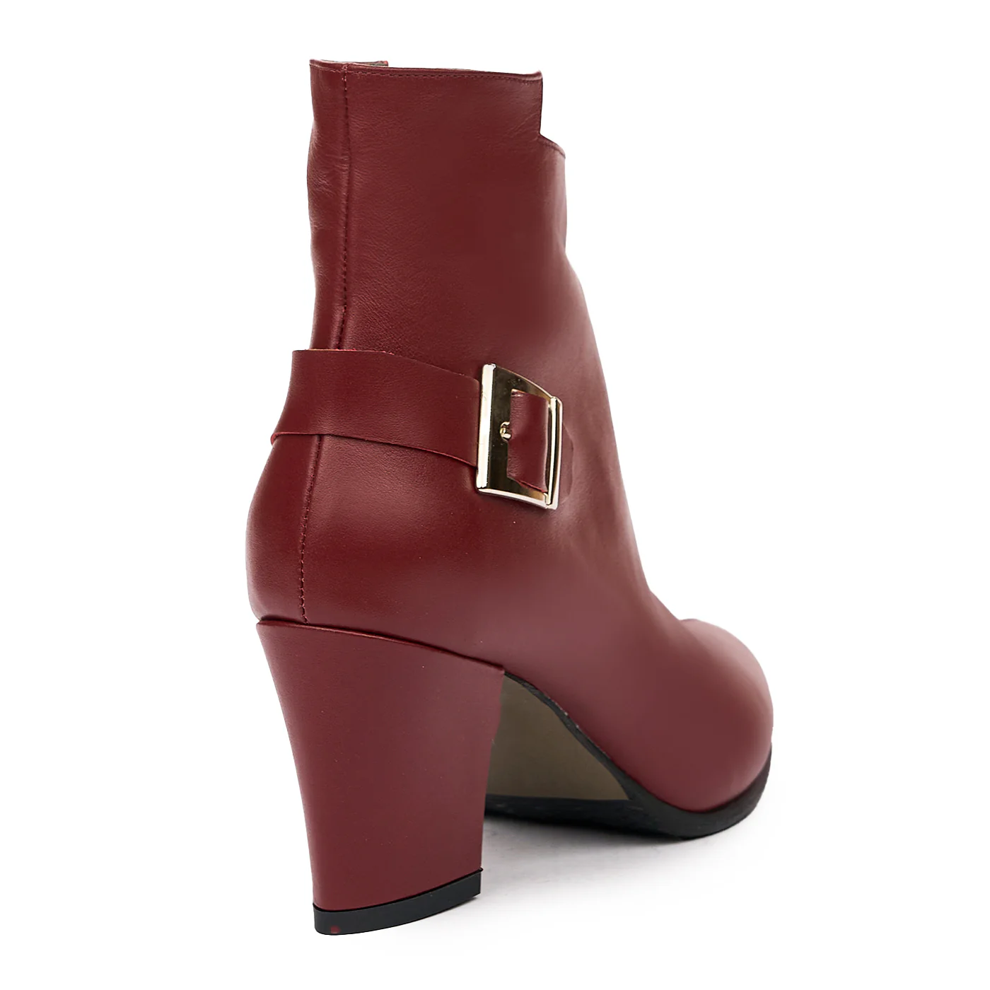 Botine Piele Dama Elegante Toc 7.5 Cm Grena 6570 - Image 2
