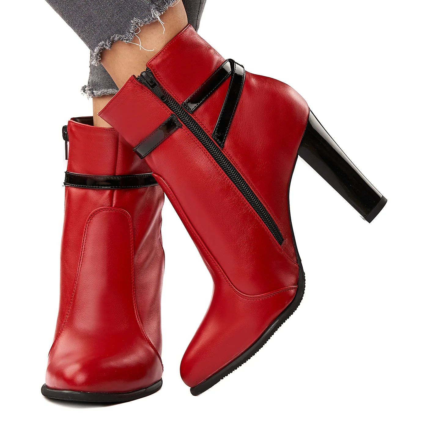 Botine Rosi din piele naturala 6173 - Image 3