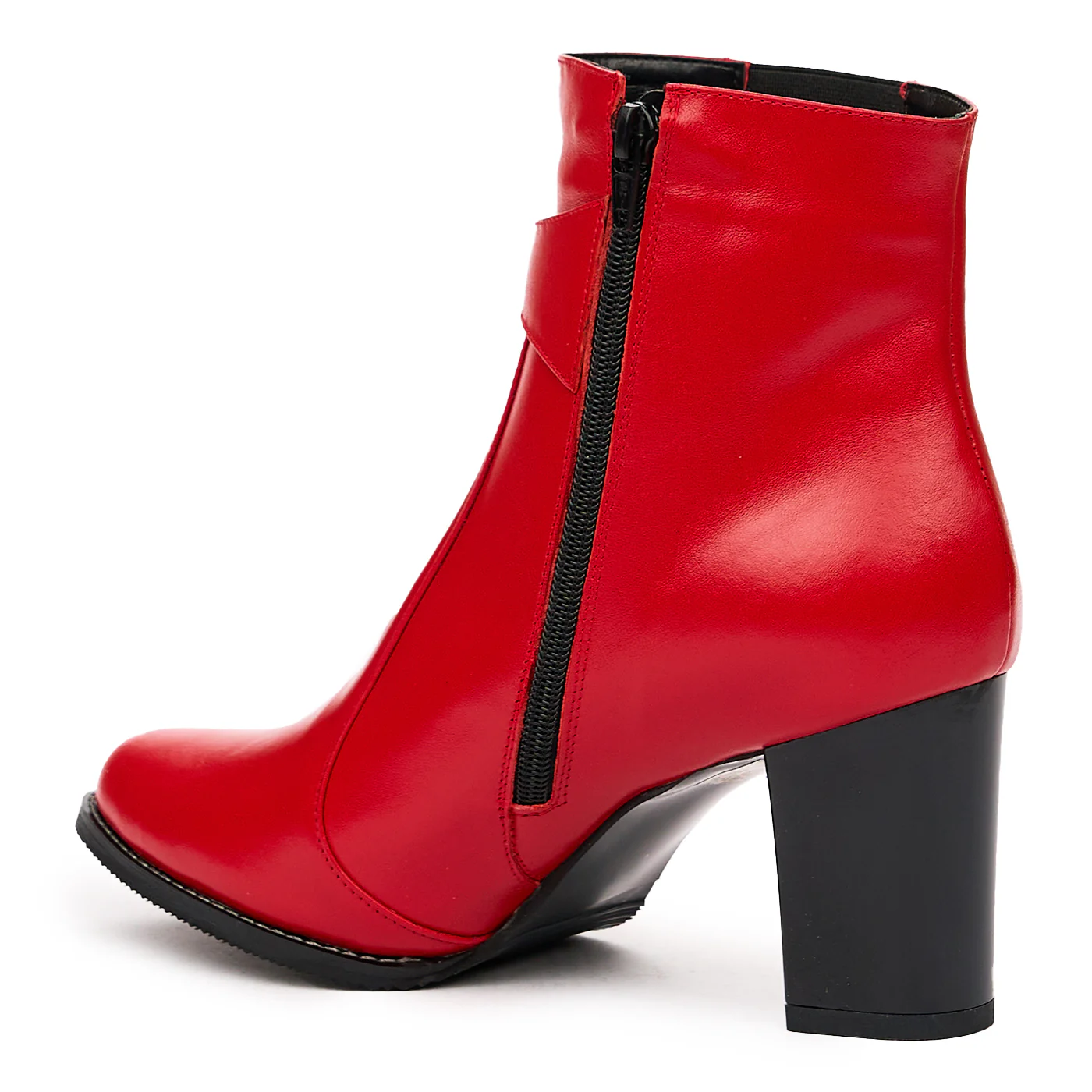 Botine rosii dama din piele naturala 6647 - Image 3