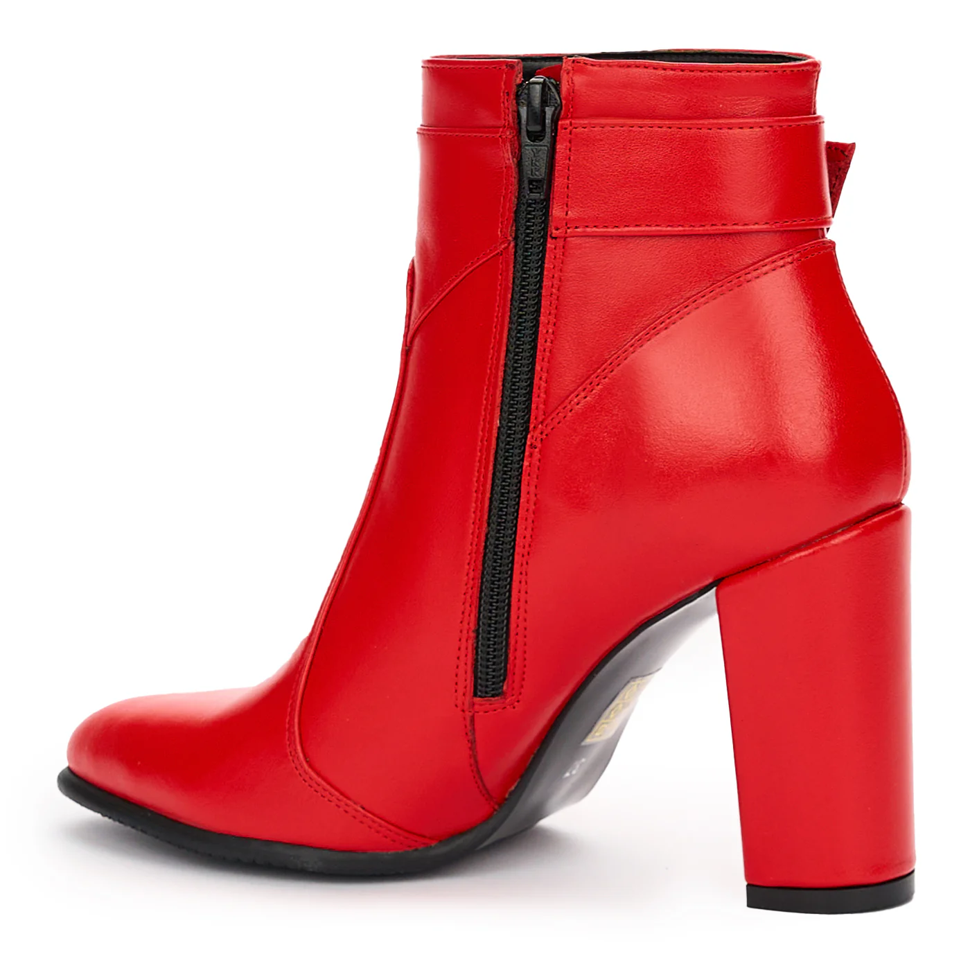Botine Rosii Elegante Dama Toc 9.5 Cm din Piele Naturala 12358 - Image 2