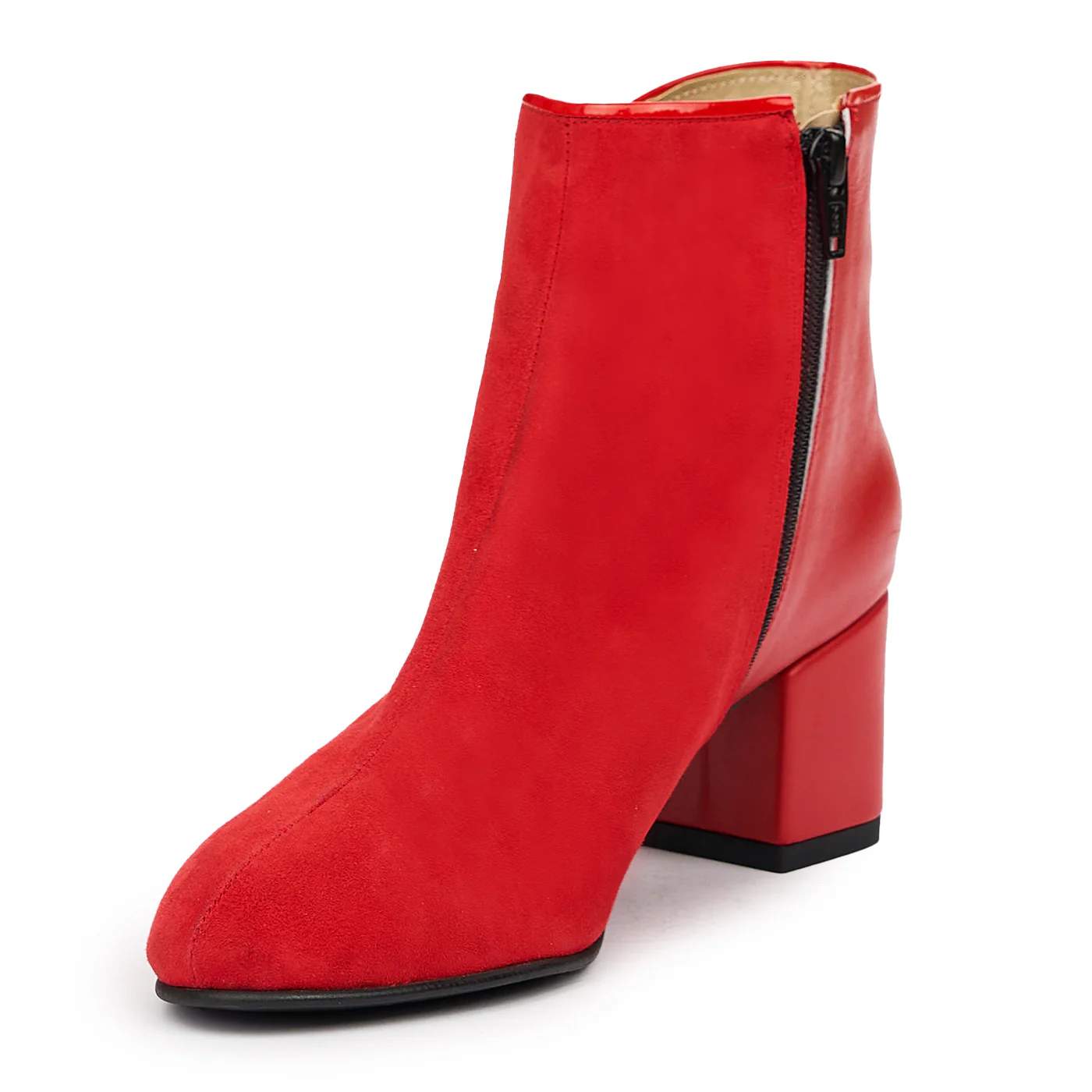 Botine Rosii Piele Naturala Toc 5 Cm 6843 - Image 4
