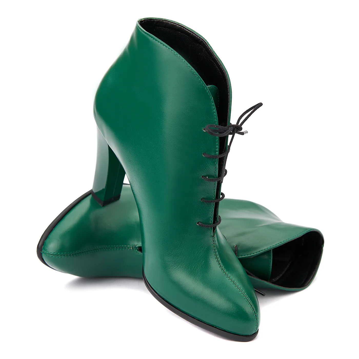Botine Toc Inalt si Gros 10 Cm din Piele Naturala 6285 - Image 4