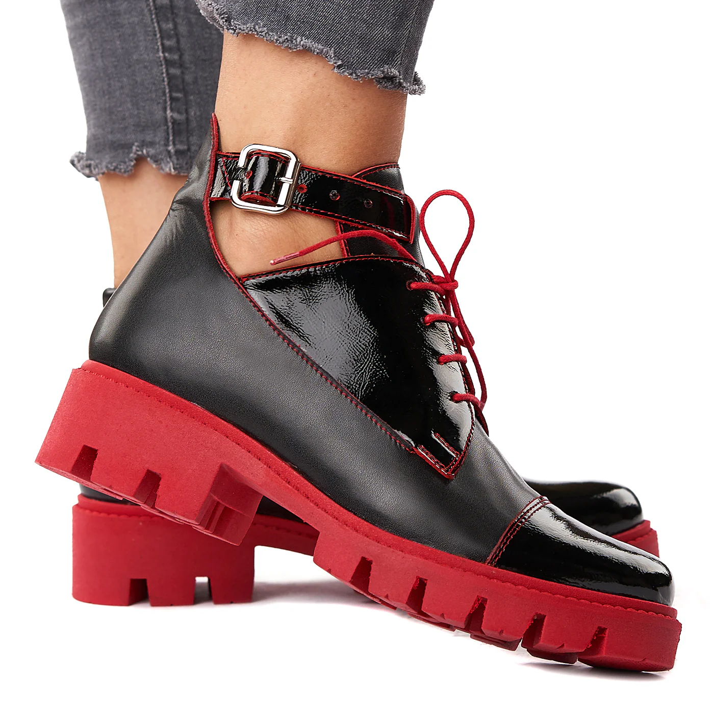 Casual Pantofi Dama Negri din Piele Naturala 3540