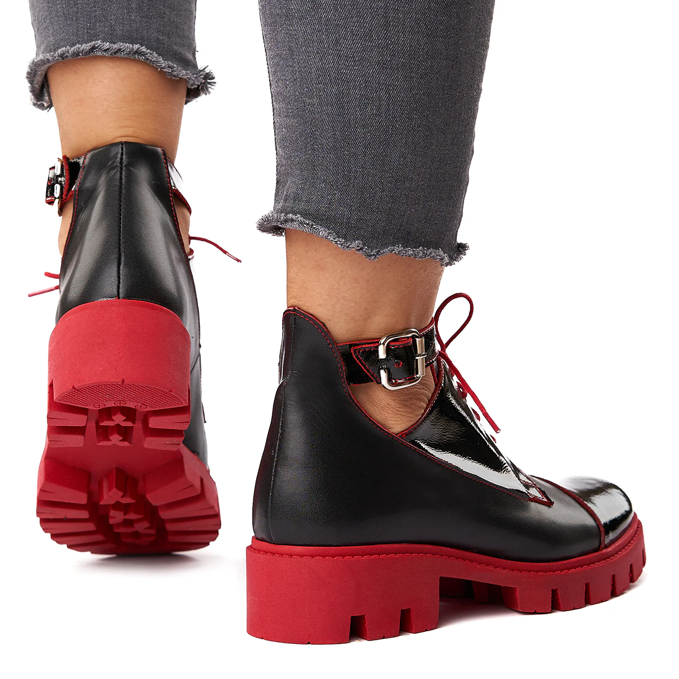 Casual Pantofi Dama Negri din Piele Naturala 3540 - Image 4